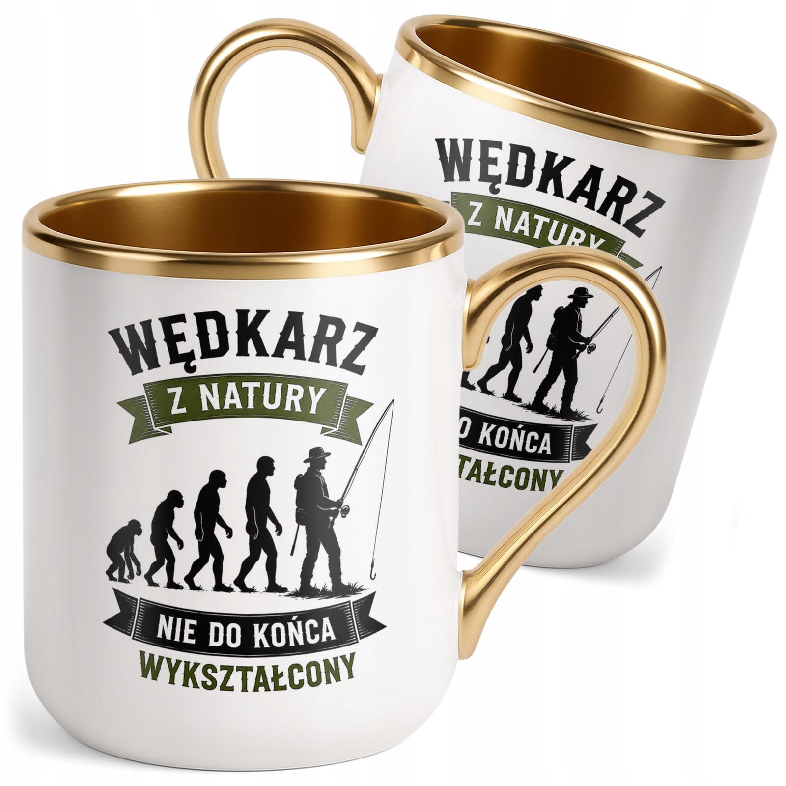 Kubek z nadrukiem Premium Złoty Dla Wędkarza Rybaka Prezent