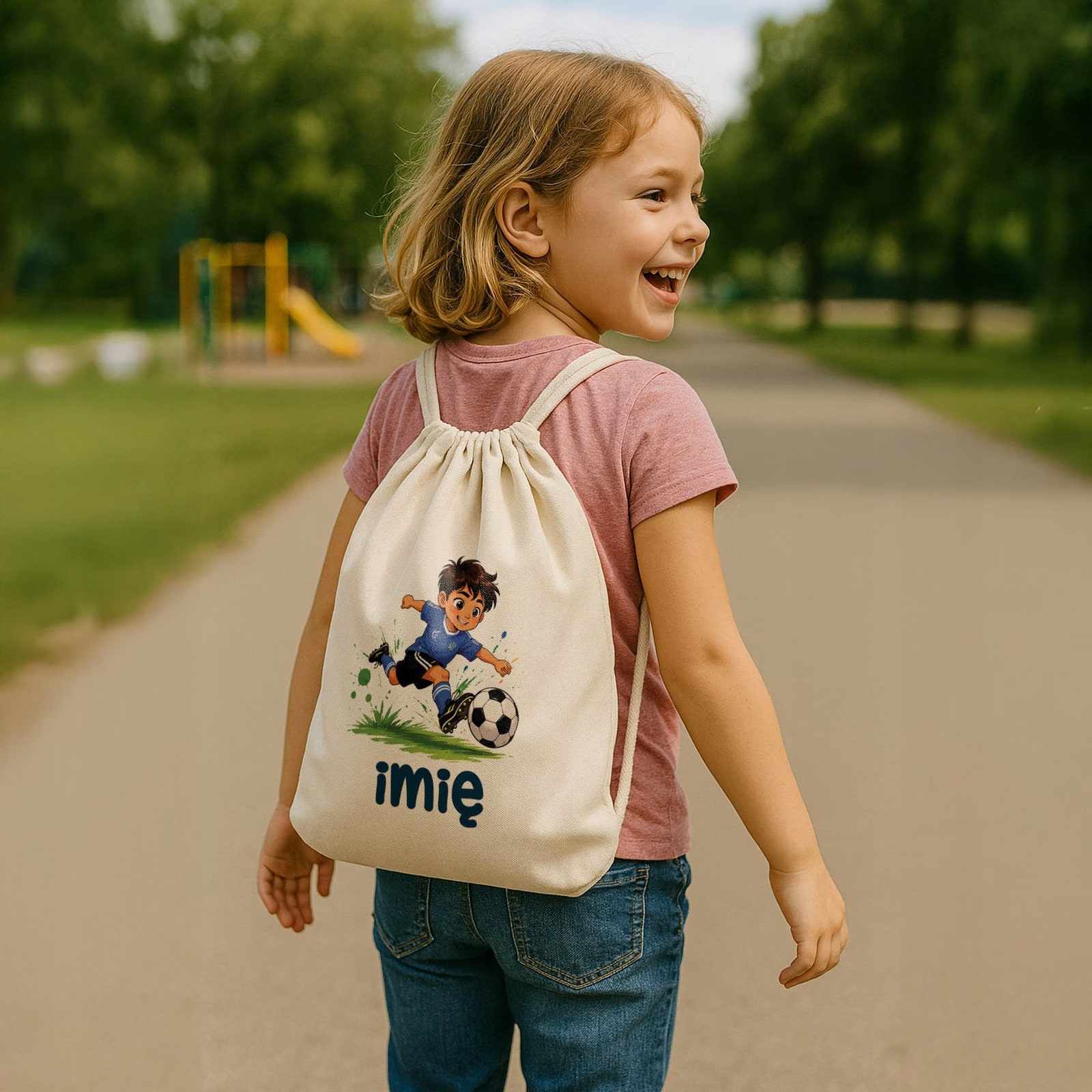 Zestaw Personalizowany Plecak Worek Kubek Piłka nożna Prezent