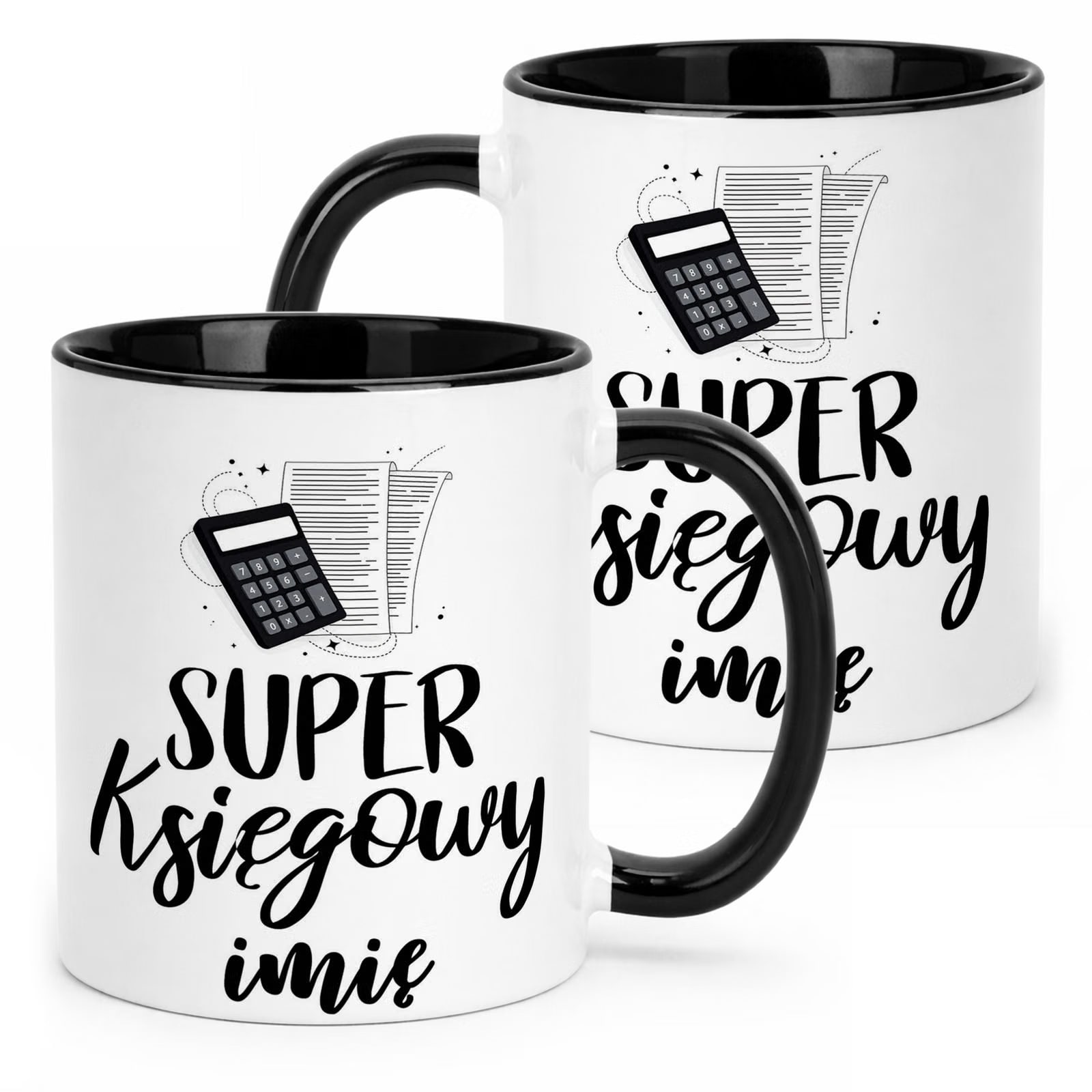 Kubek Czarny Personalizowany Super Księgowy Prezent Upominek