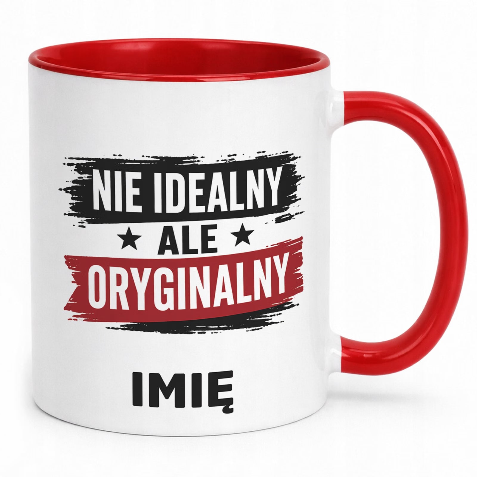 Czerwony Kubek personalizowany z nadrukiem Dzień Chłopaka Mężczyzny Prezent