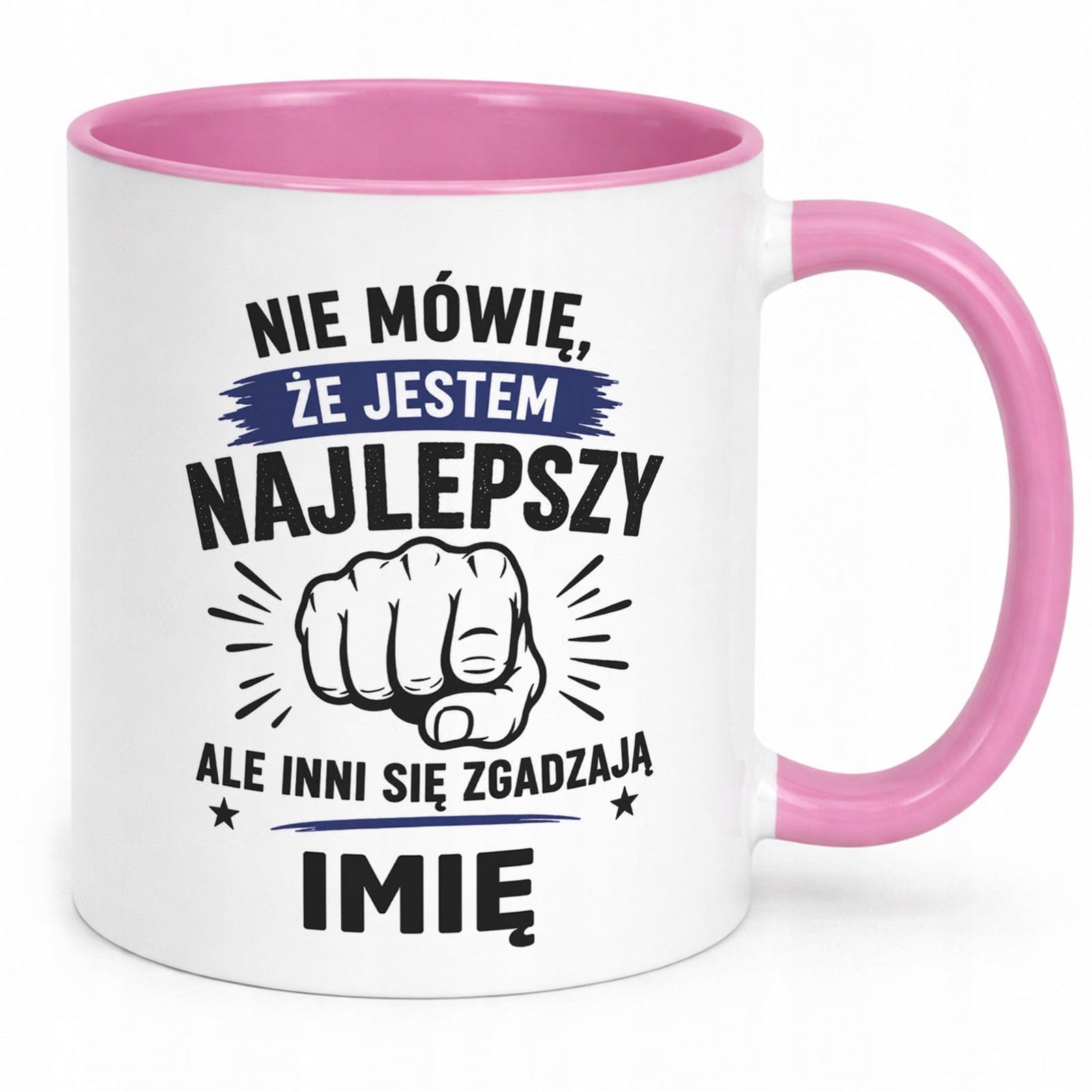 Różowy Kubek personalizowany z nadrukiem Dzień Chłopaka Mężczyzny Prezent