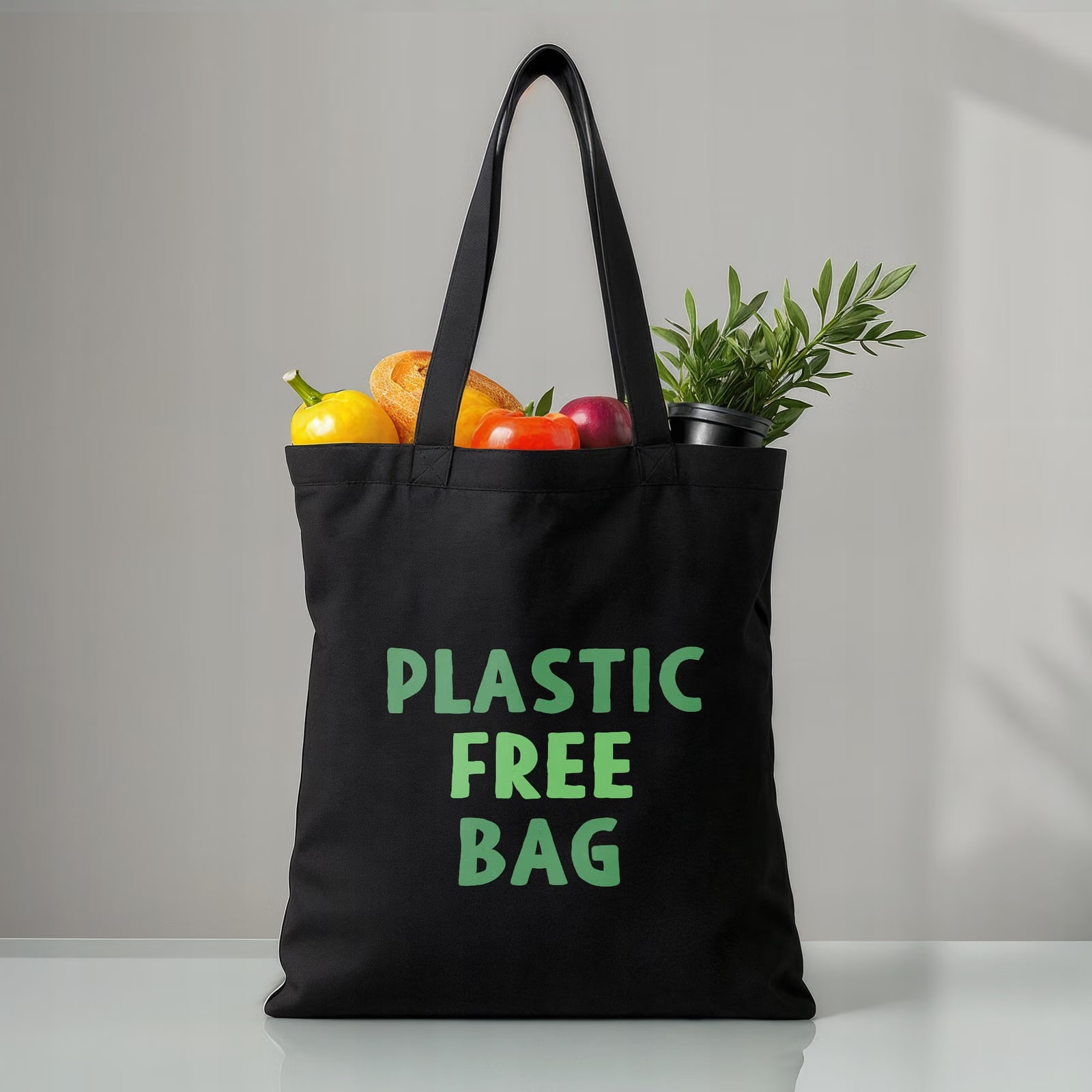 Torba bawełniana czarna na zakupy Eco Ekologia Przyroda Prezent