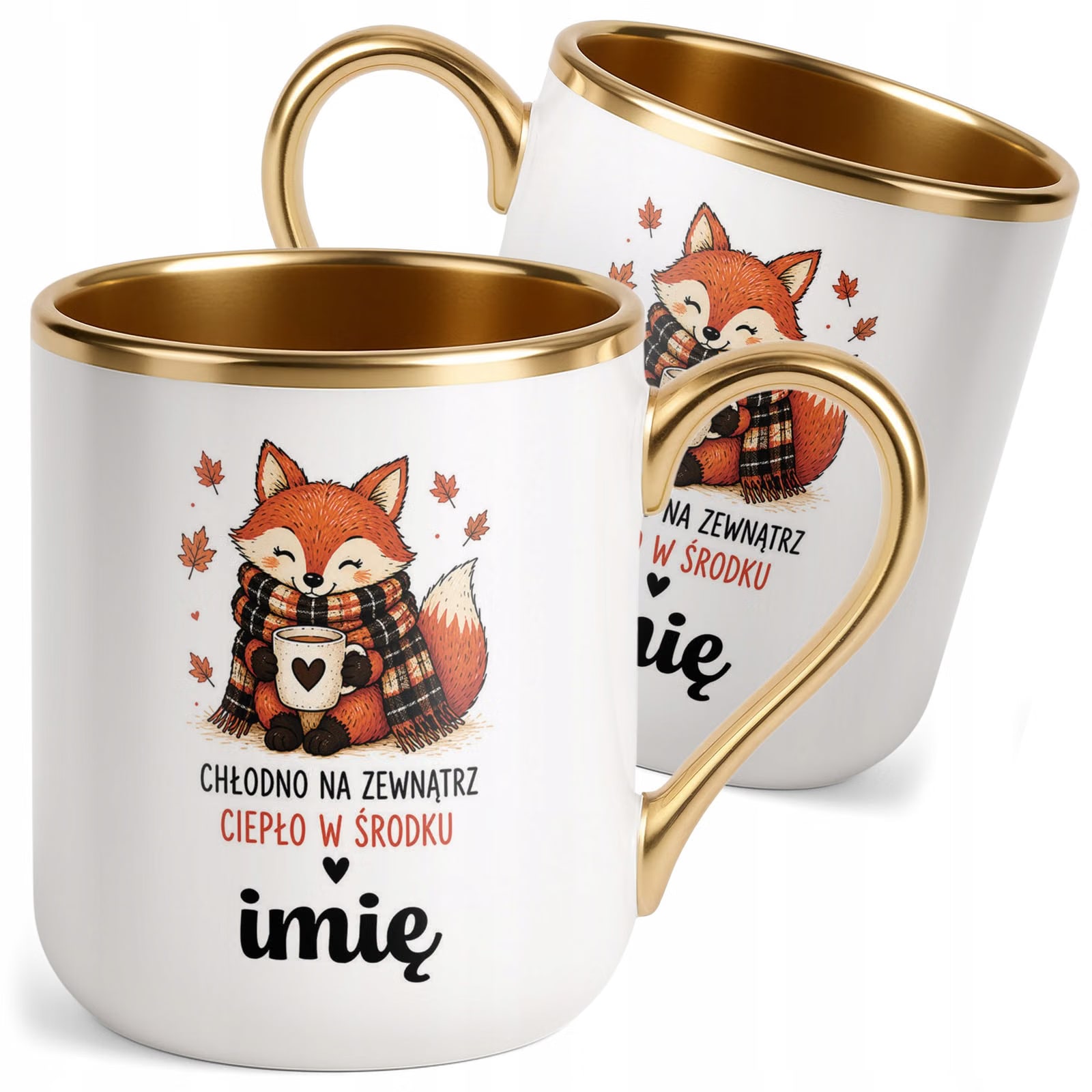 Kubek Personalizowany z nadrukiem Premium Złoty Jesienny Jesień