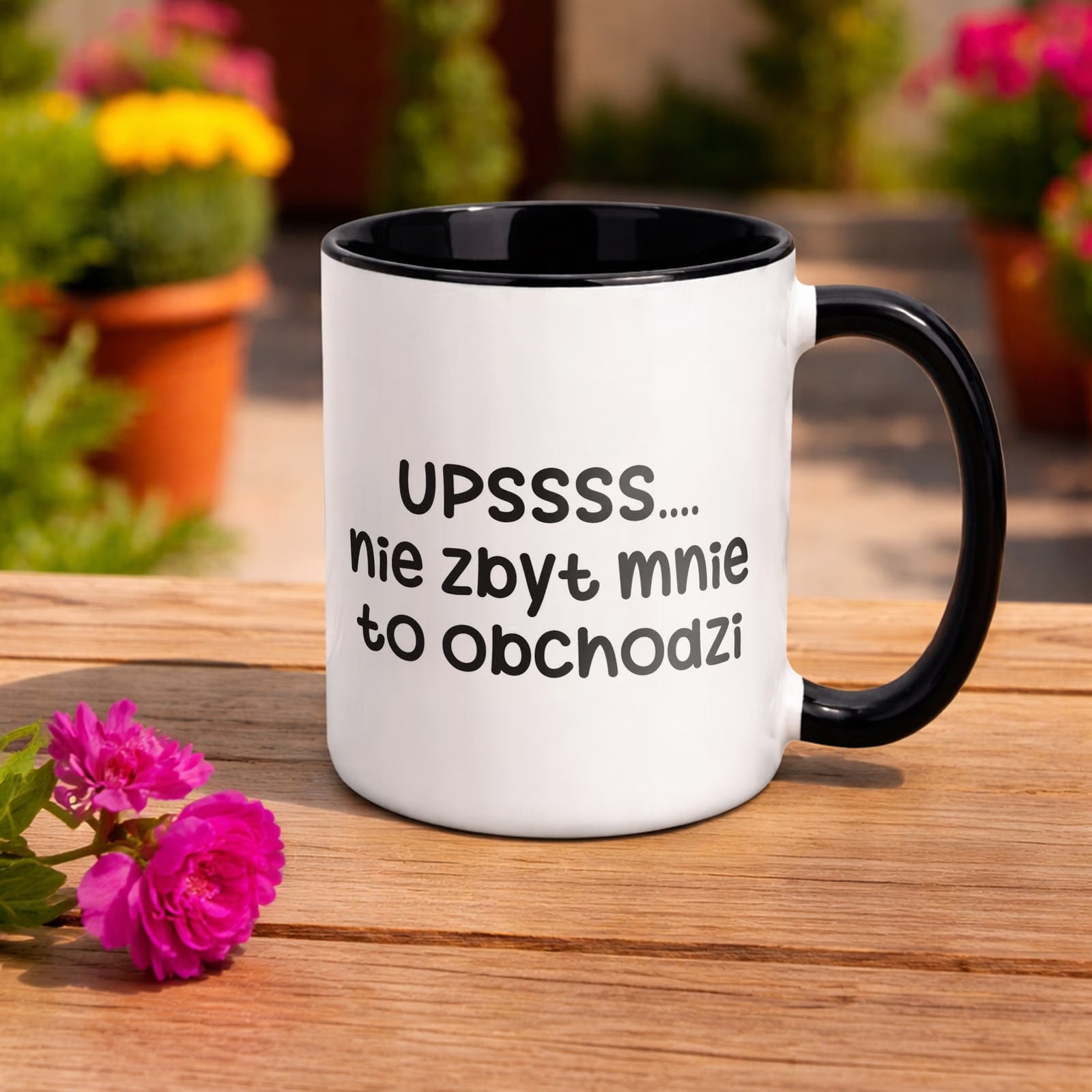 Kubek Czarny Upsss Nie Zbyt Mnie To Obchodzi Śmieszny Zabawny Prezent