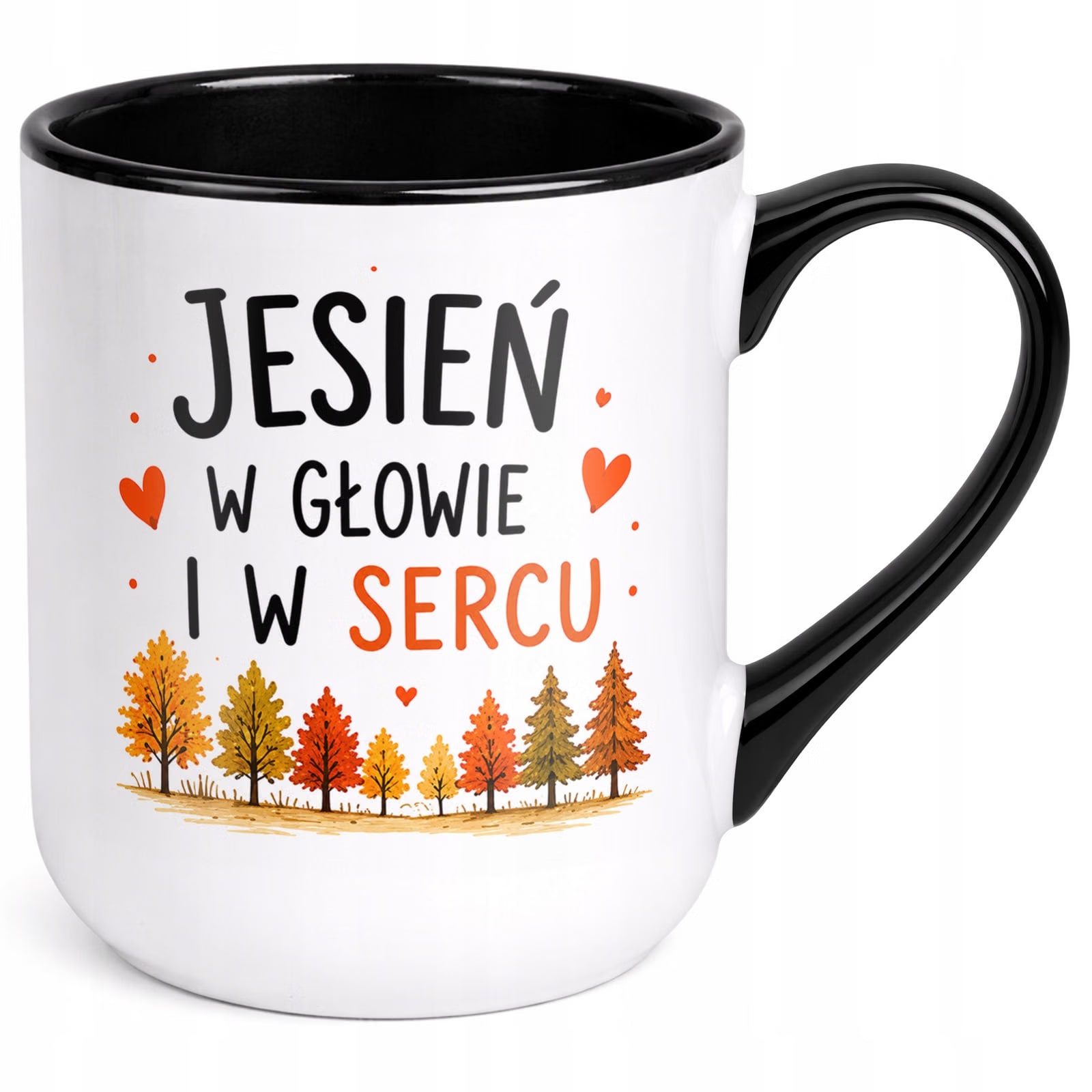Kubek z nadrukiem Premium Czarny Jesienny Jesień Upominek Prezent