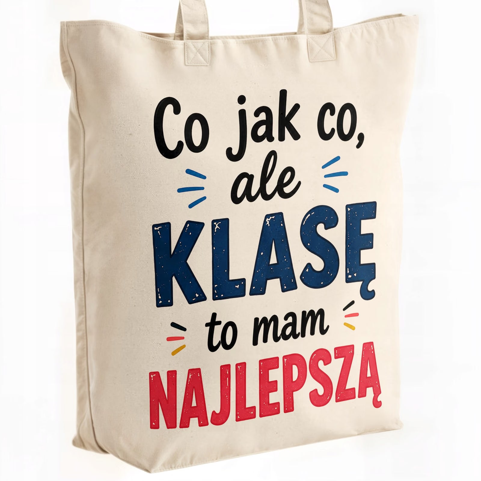 Torba shopper bawełniana premium Dzień Nauczyciela zakupy z nadrukiem