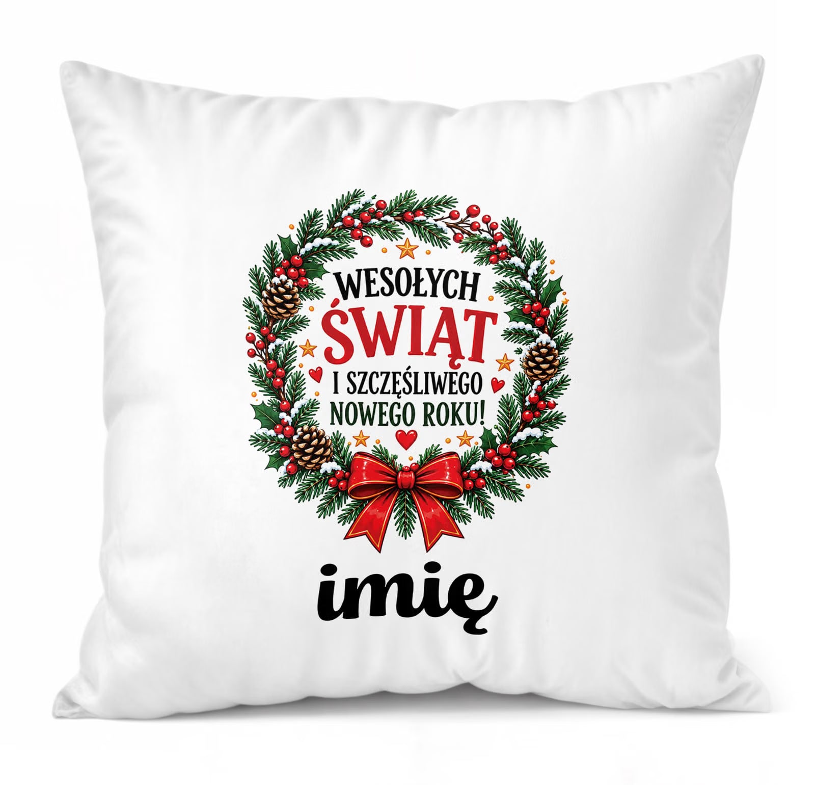 Poduszka Personalizowana 38x38cm z Nadrukiem Świąteczna Mikołajki Prezent