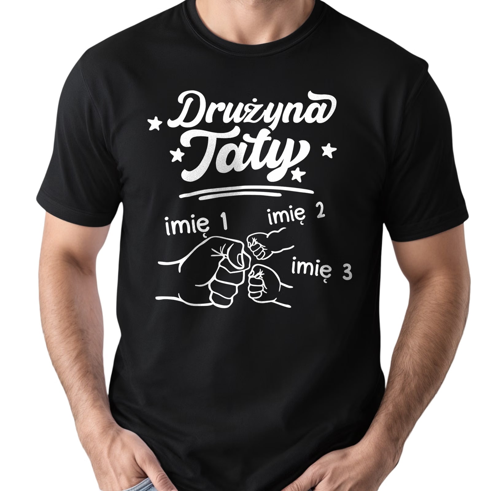 Koszulka czarna męska Personalizowana Dzień Ojca Prezent r. 3XL