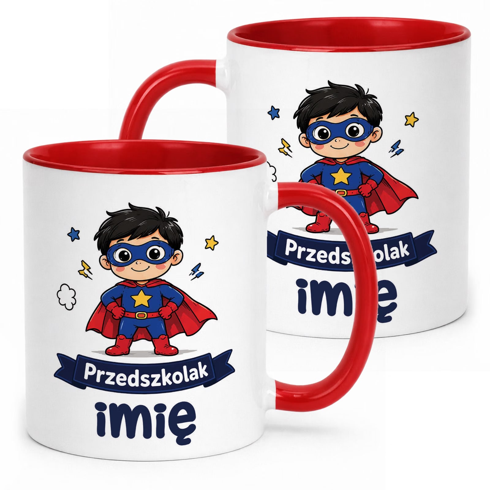Kubek Czerwony z nadrukiem personalizowany Przedszkolak Szkoła Dla Dzieci