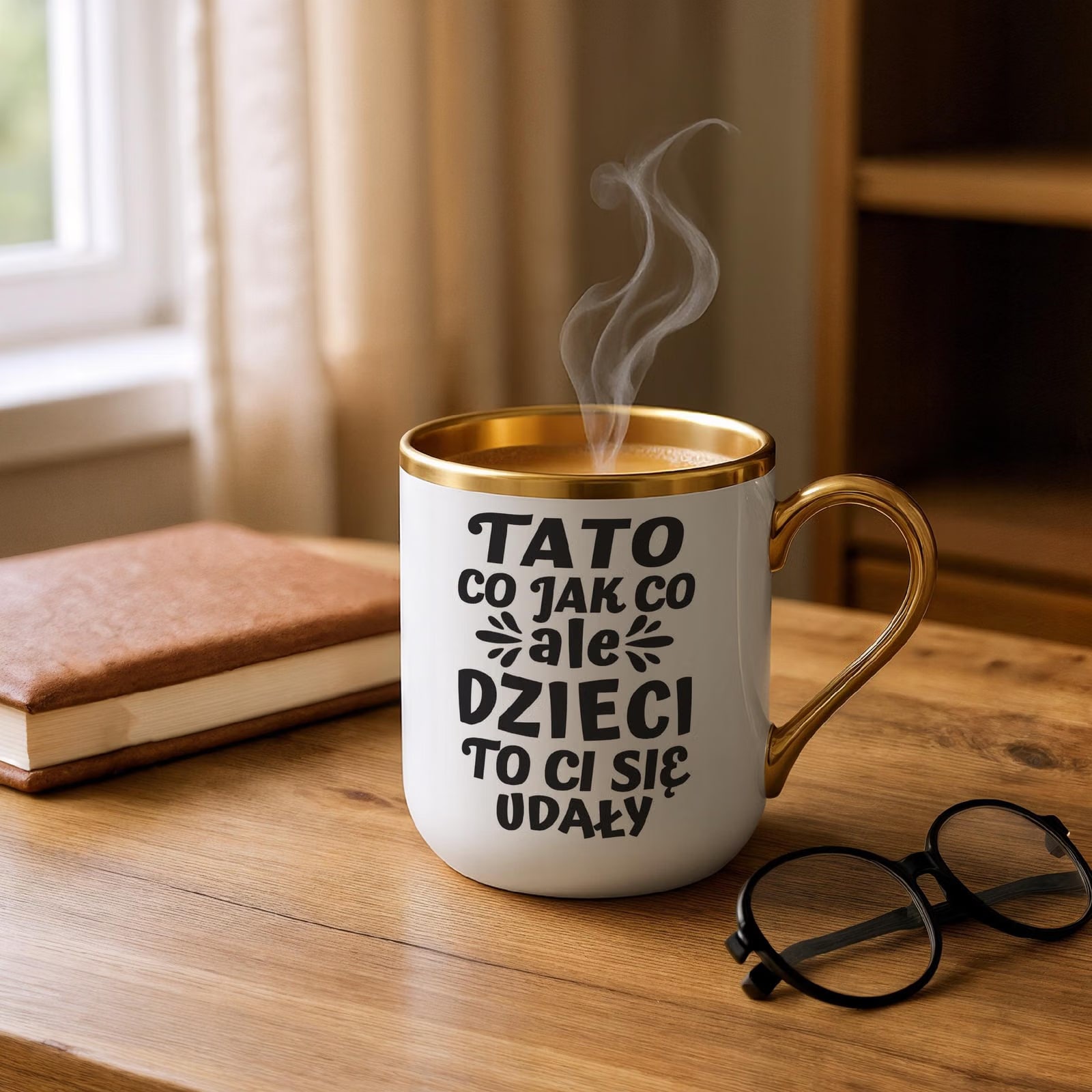 Kubek Premium Złoty Dzień Ojca Dla Taty Dzieci To Ci Się Udały Prezent