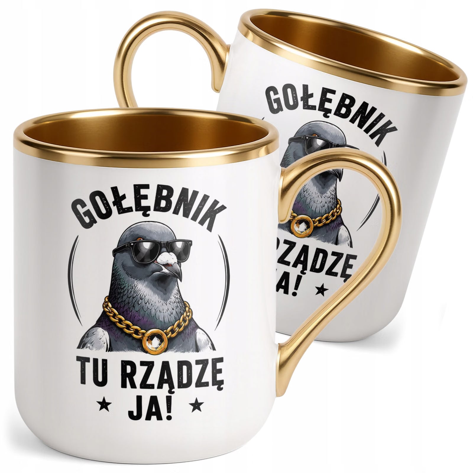 Kubek z nadrukiem Premium Złoty Dla Gołębiarza Hodowcy Gołębi Prezent