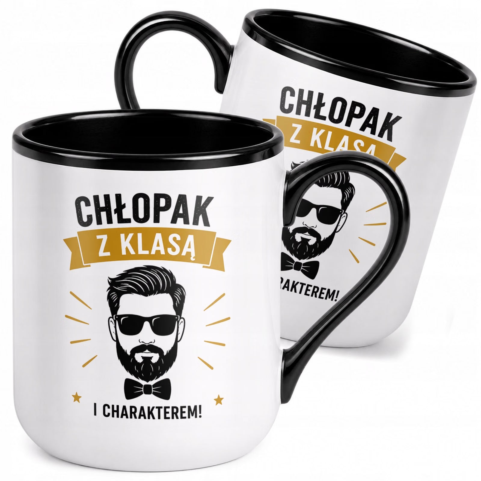 Kubek z nadrukiem Premium Czarny Dzień Chłopaka Dla Mężczyzny Prezent