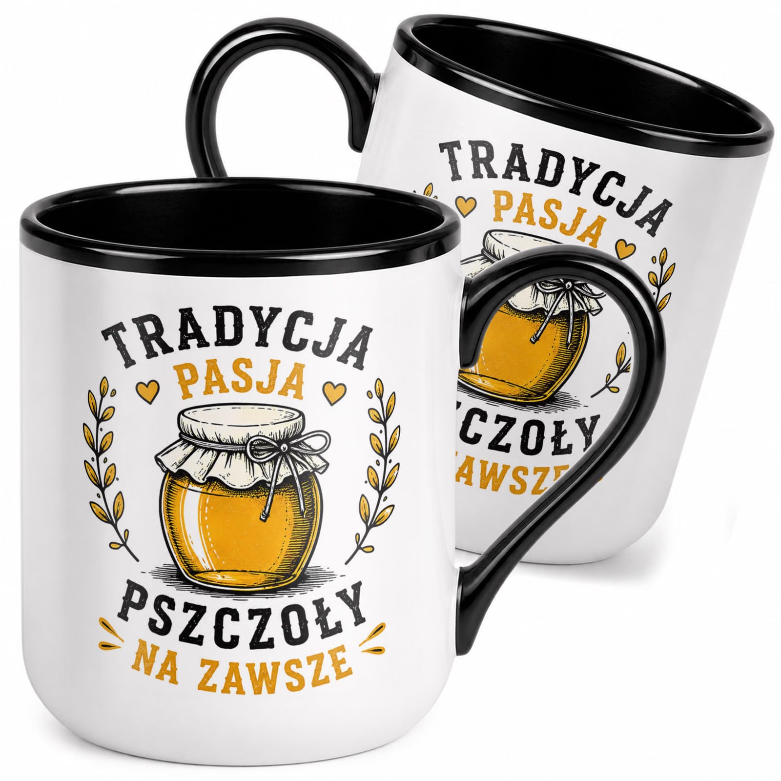 Kubek z nadrukiem Premium Czarny Dla Pszczelarza Szef Pasieki Prezent