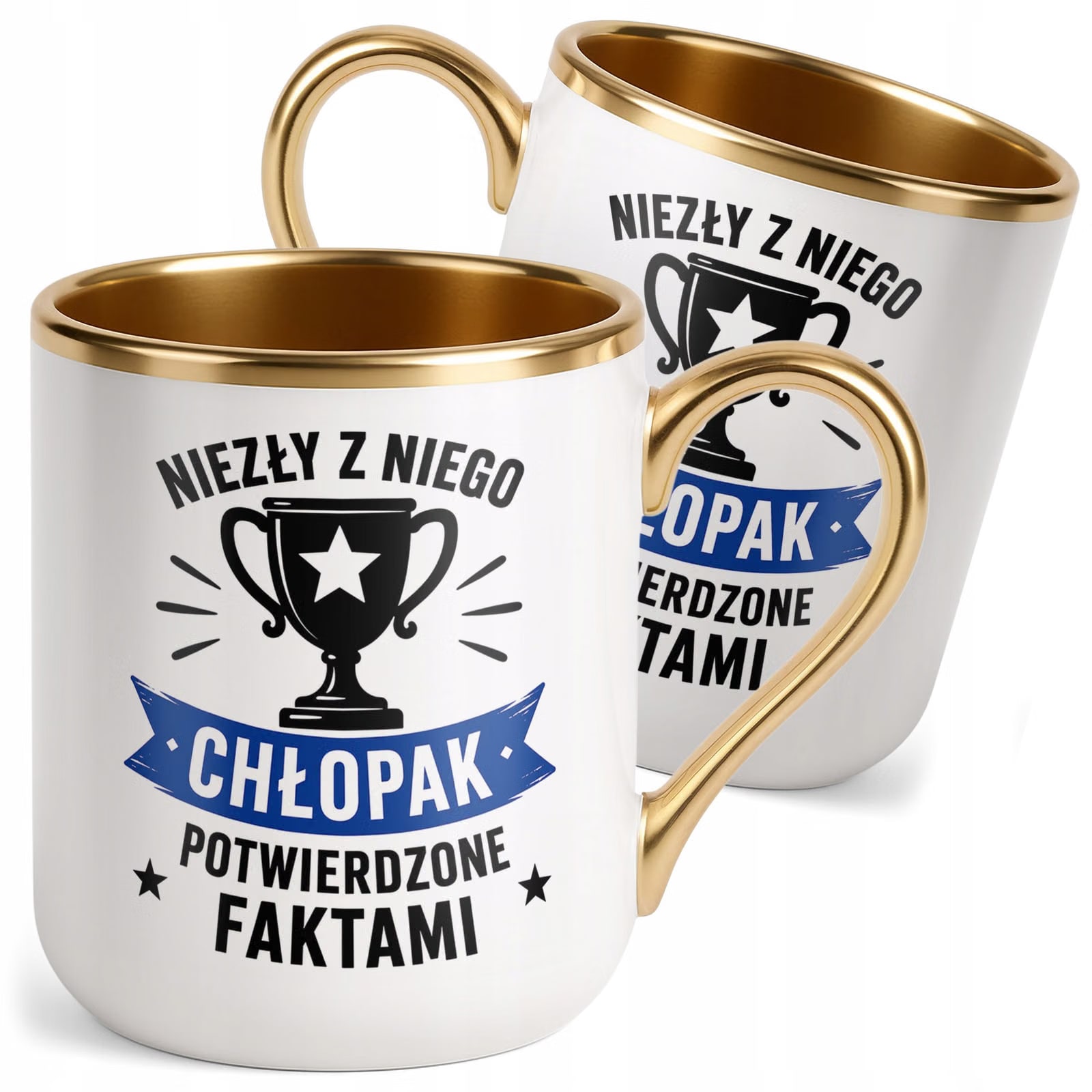 Kubek z nadrukiem Premium Złoty Dzień Chłopaka Mężczyzny Prezent