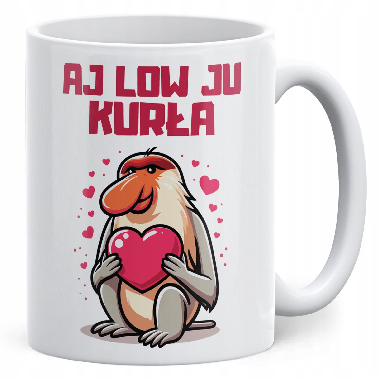Zestaw Kubek + Poduszka 38×38 cm Walentynki Aj Low Ju Kurła Janusz Nosacz