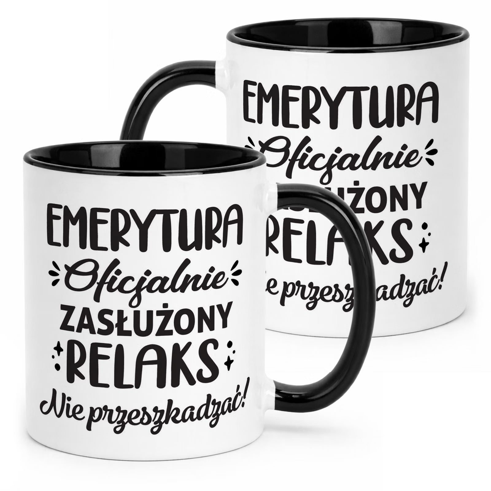 Kubek Czarny z okazji Emerytury Dla Emeryta Emerytki Prezent Upominek