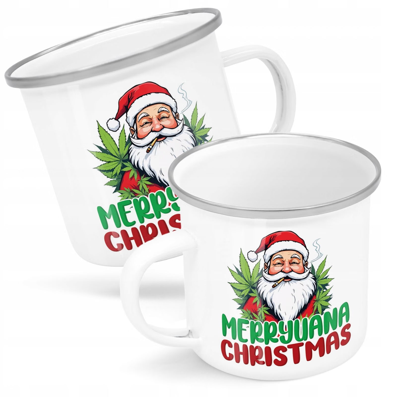Kubek Emaliowany Boże Narodzenie Mikołajki Marryuana Christmas Prezent