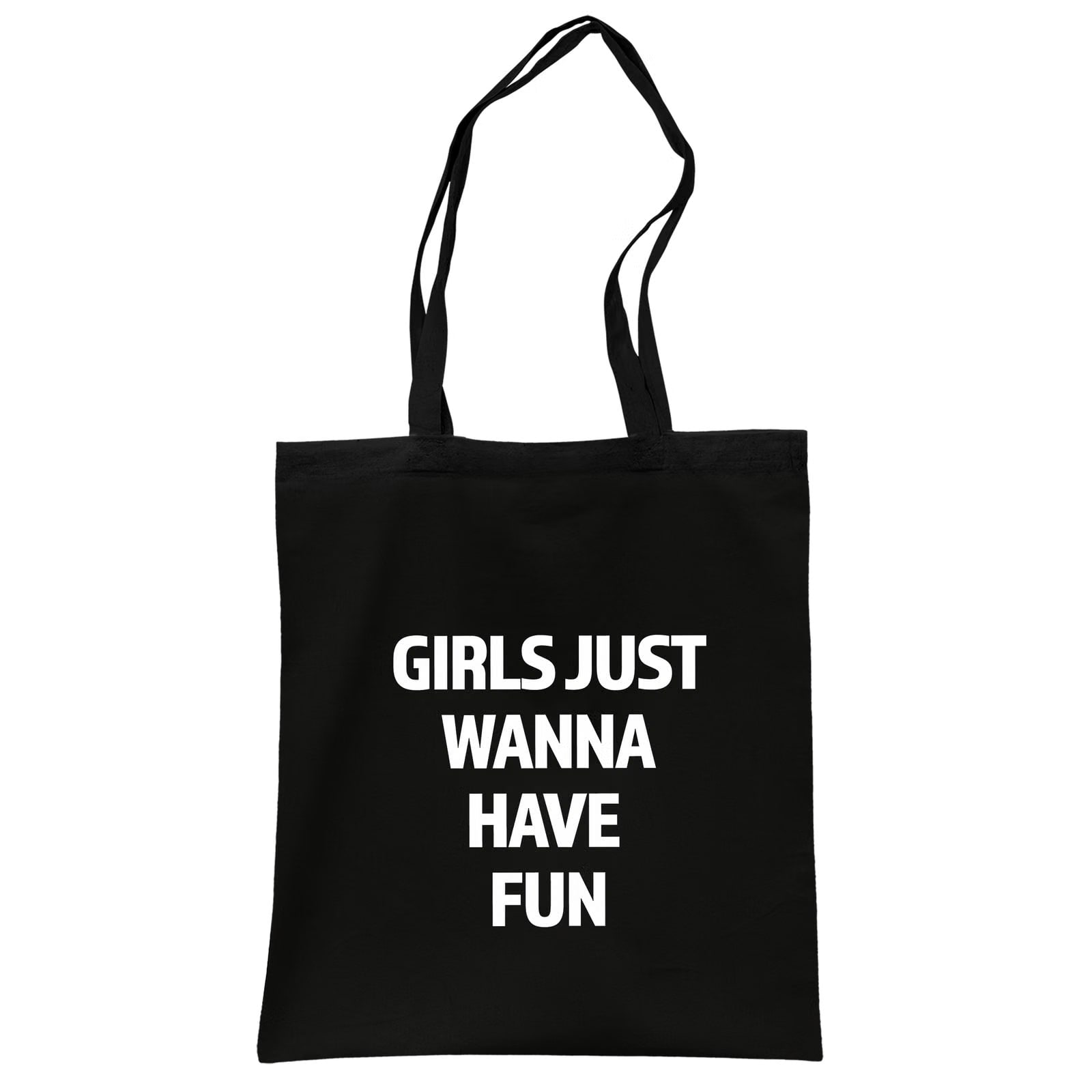 Torba bawełniana czarna na zakupy Girls Just Wanna Have Fun