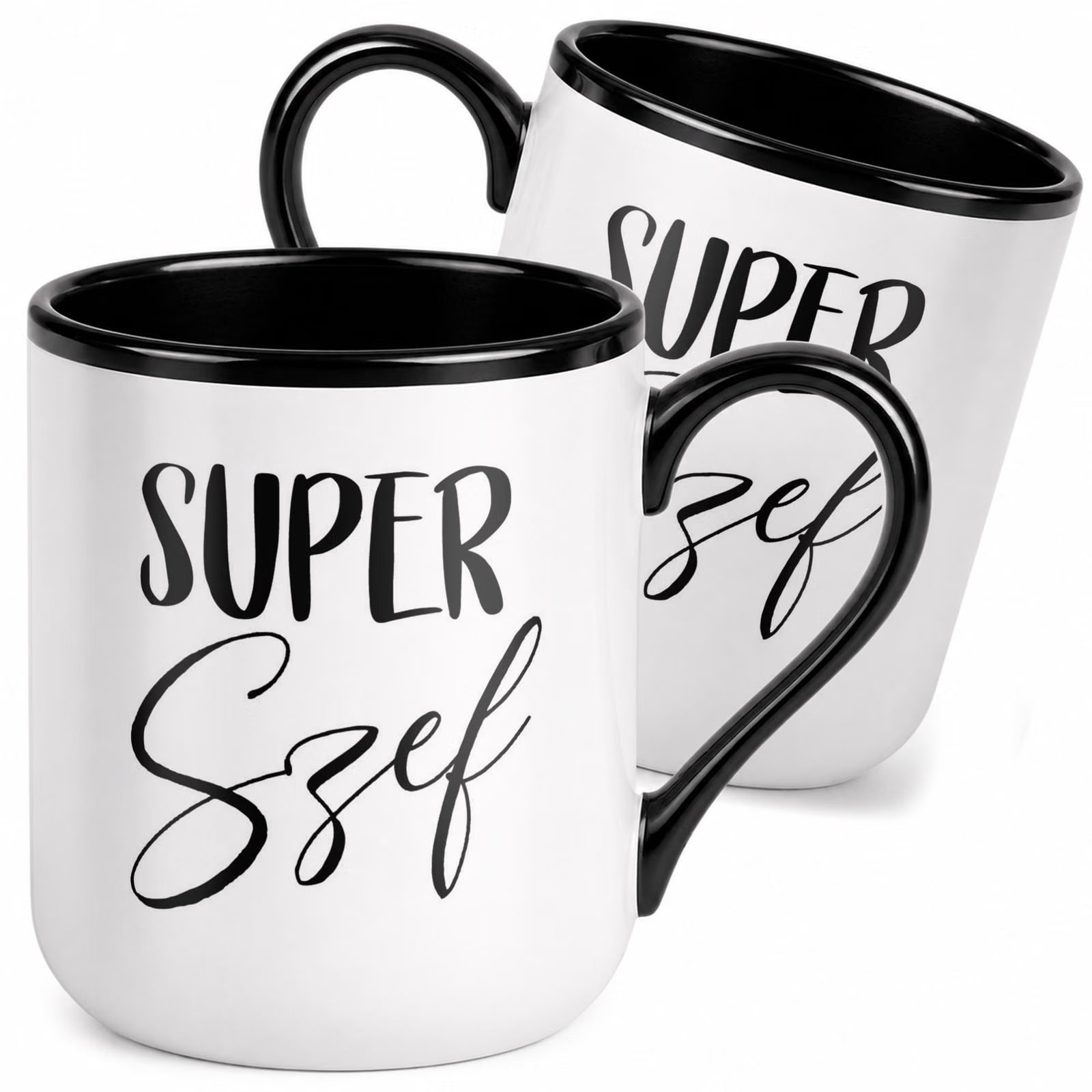 Kubek z nadrukiem Premium Czarny Dla Szefa Super Szef Upominek Prezent