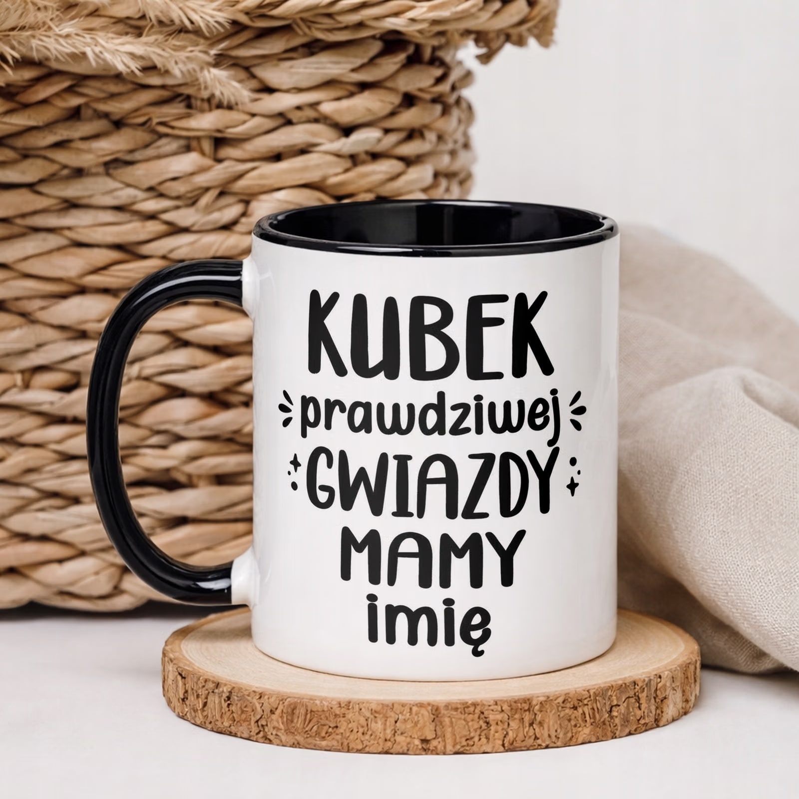 Kubek Czarny Personalizowany Dzień Matki Dla Mamy Prezent Upominek