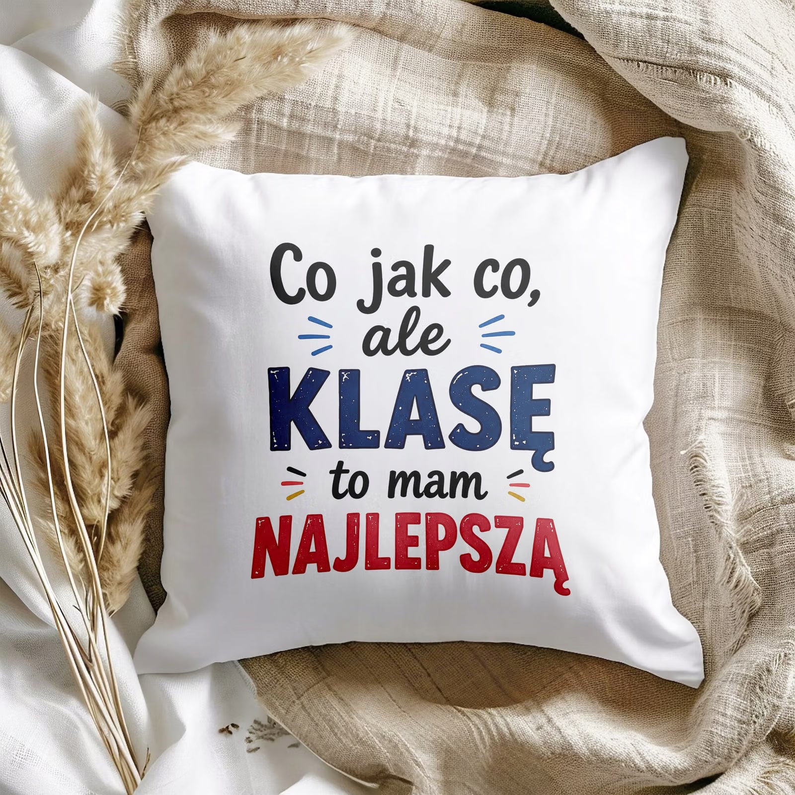 Poduszka Jasiek 38x38cm z Nadrukiem Dzień Nauczyciela Prezent Upominek