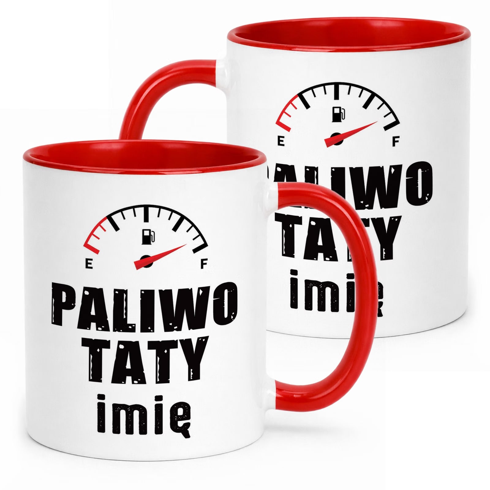 Kubek Czerwony Personalizowany Dzień Ojca Paliwo Taty Prezent