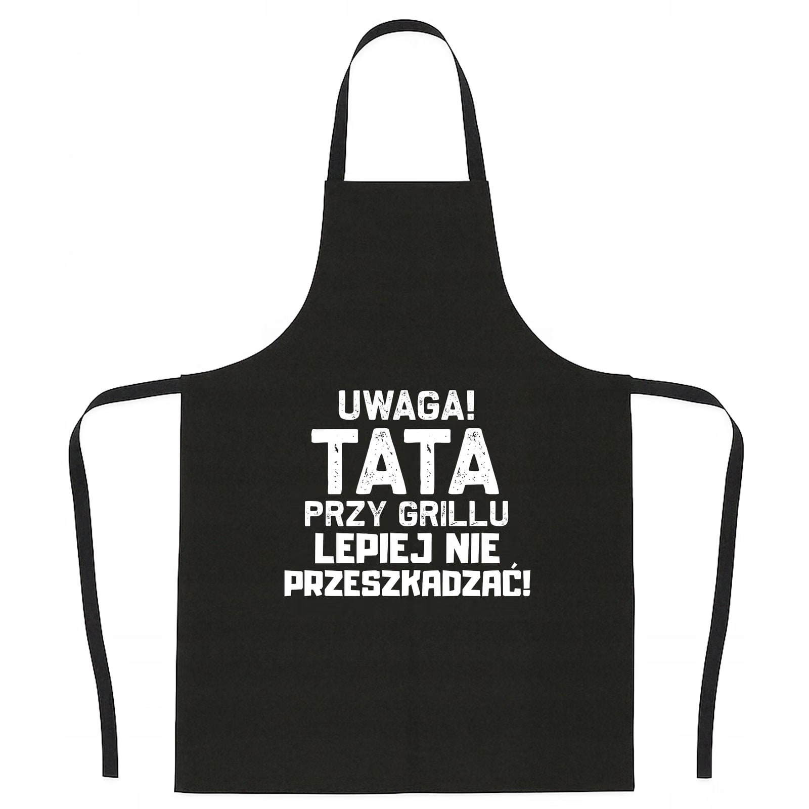 Bawełniany Czarny Fartuch Kuchenny Dzień Ojca Uwaga Tata Przy Grillu