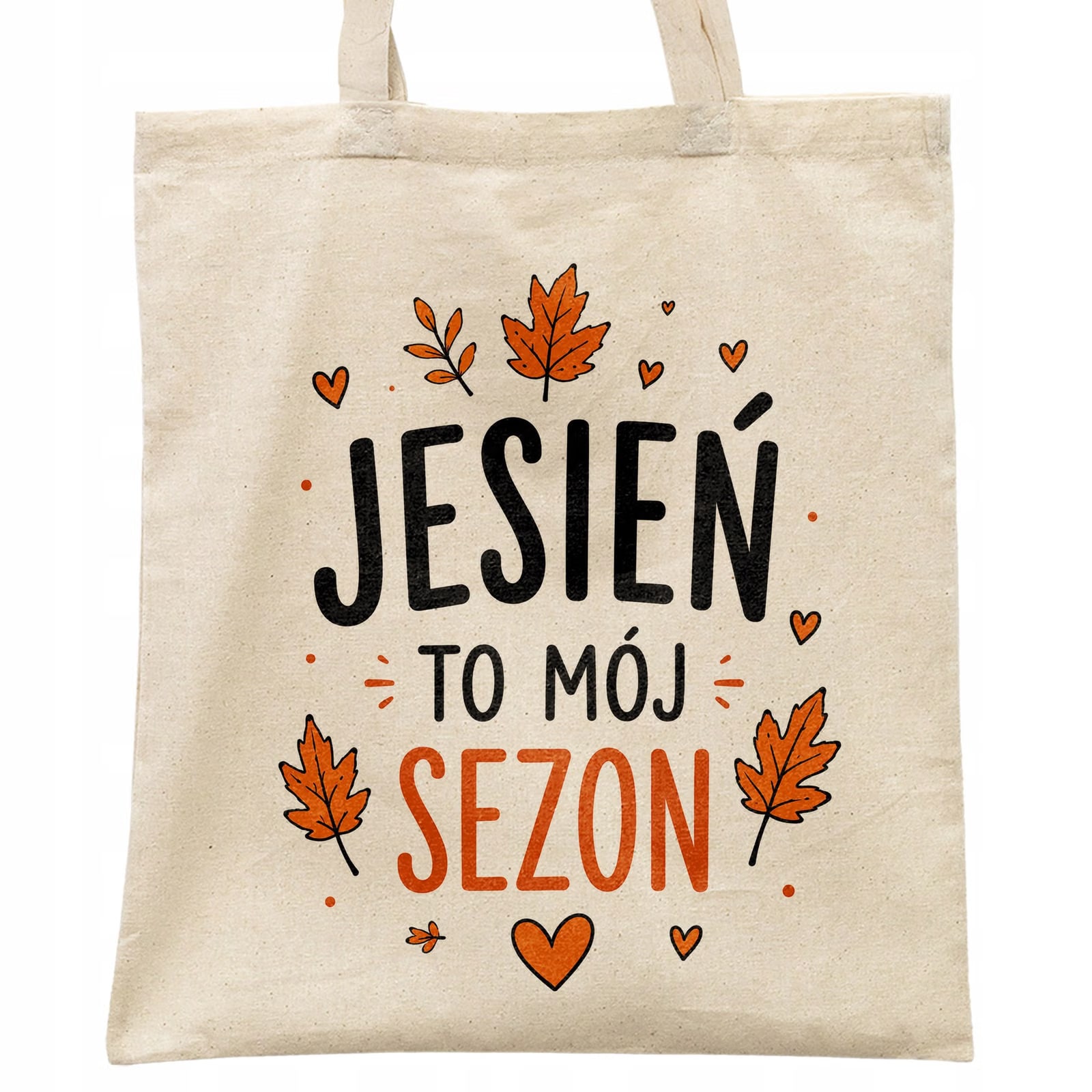 Torba shopper bawełniana jesień jesienna na zakupy z nadrukiem