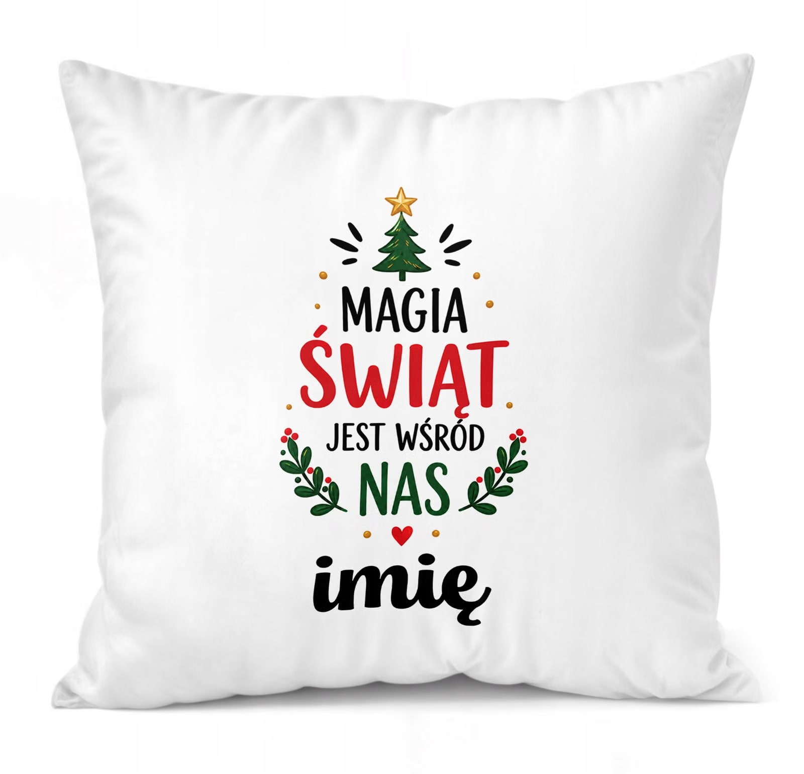 Poduszka Personalizowana 38x38cm z Nadrukiem Świąteczna Mikołajki Prezent