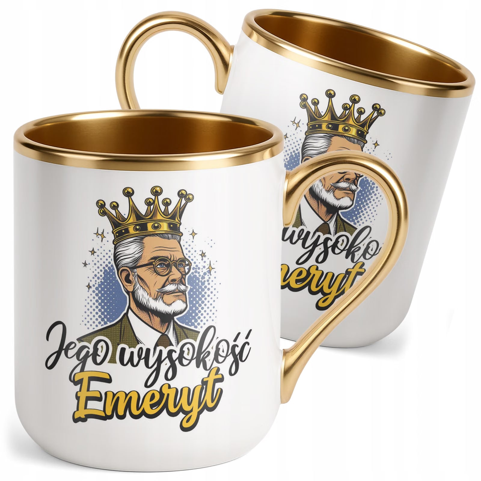 Kubek Premium Złoty Z okazji Emerytury Dla Emeryta Prezent