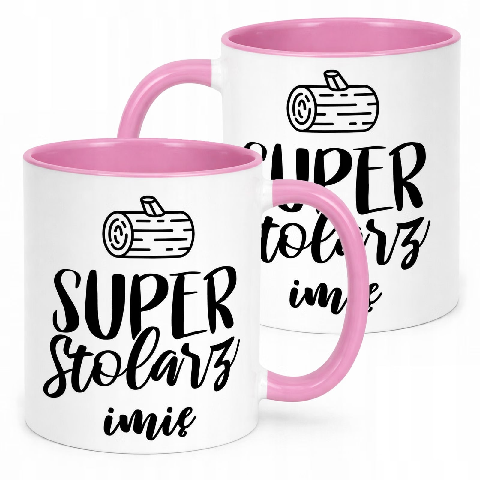 Kubek Różowy Personalizowany Super Stolarz Prezent Upominek