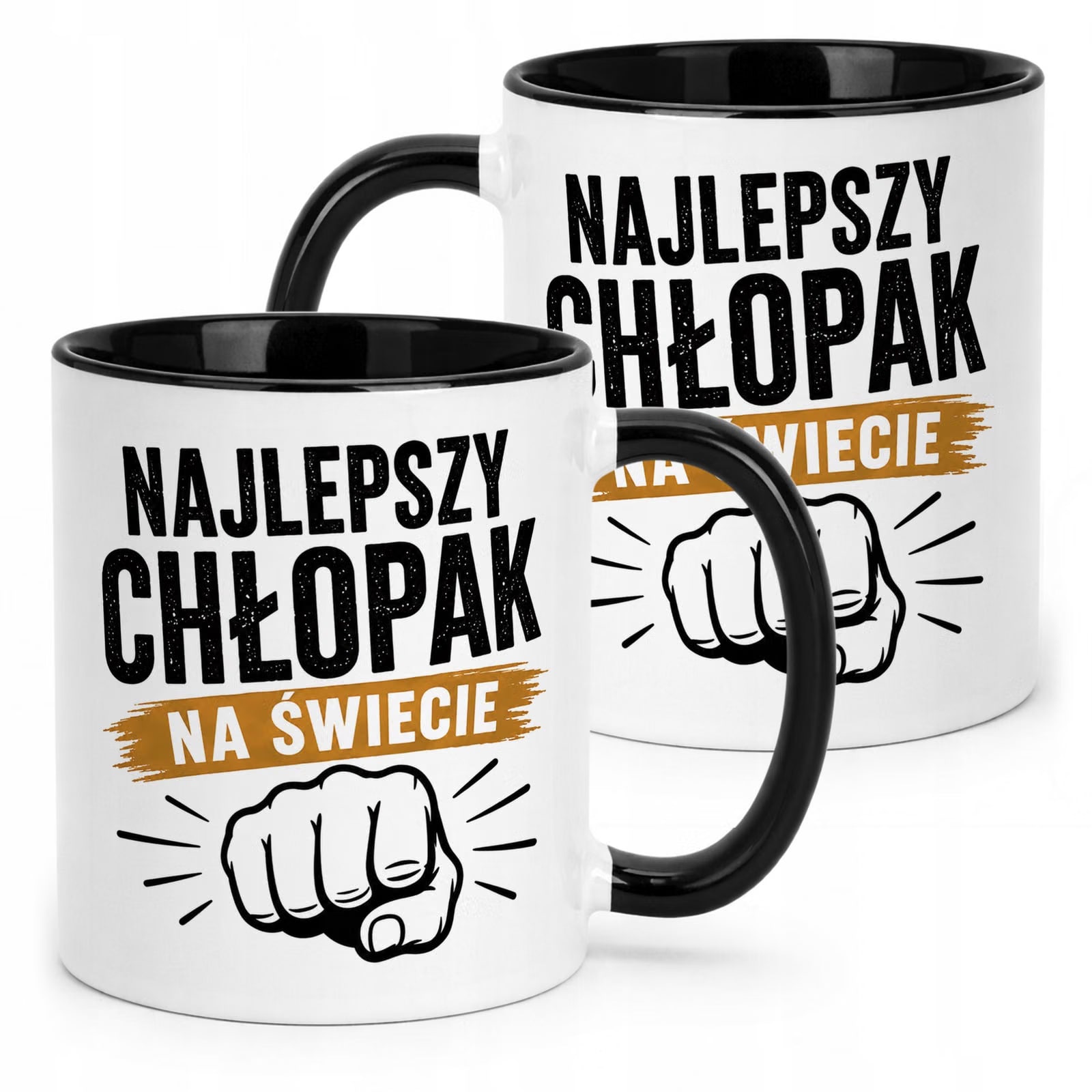 Czarny Kubek z nadrukiem Dzień Chłopaka Dla Mężczyzny Upominek Prezent