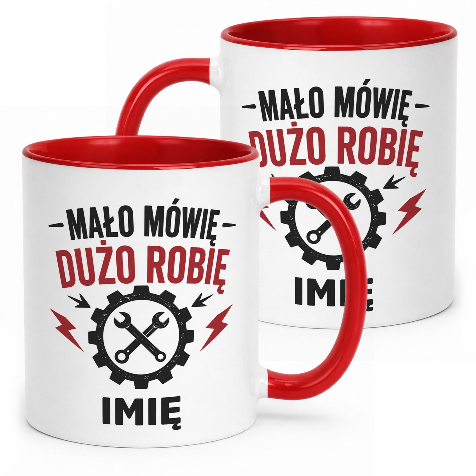 Czerwony Kubek personalizowany z nadrukiem Dzień Chłopaka Mężczyzny Prezent