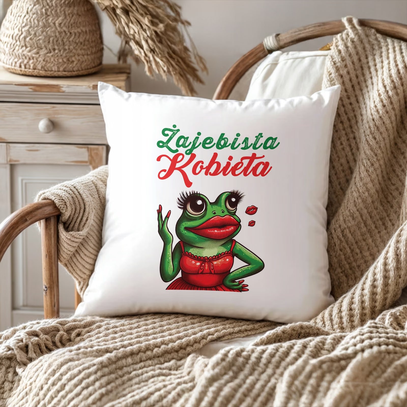 Poduszka 38x38cm Dzień Kobiet Prezent Dla Kobiety Żajebista Kobieta