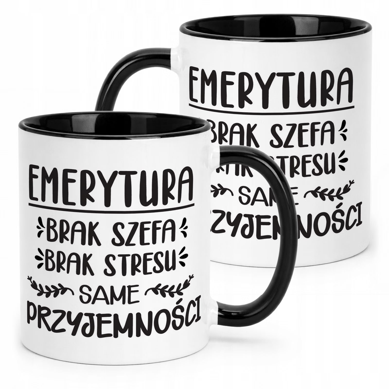 Kubek Czarny z okazji Emerytury Dla Emeryta Emerytki Prezent Upominek