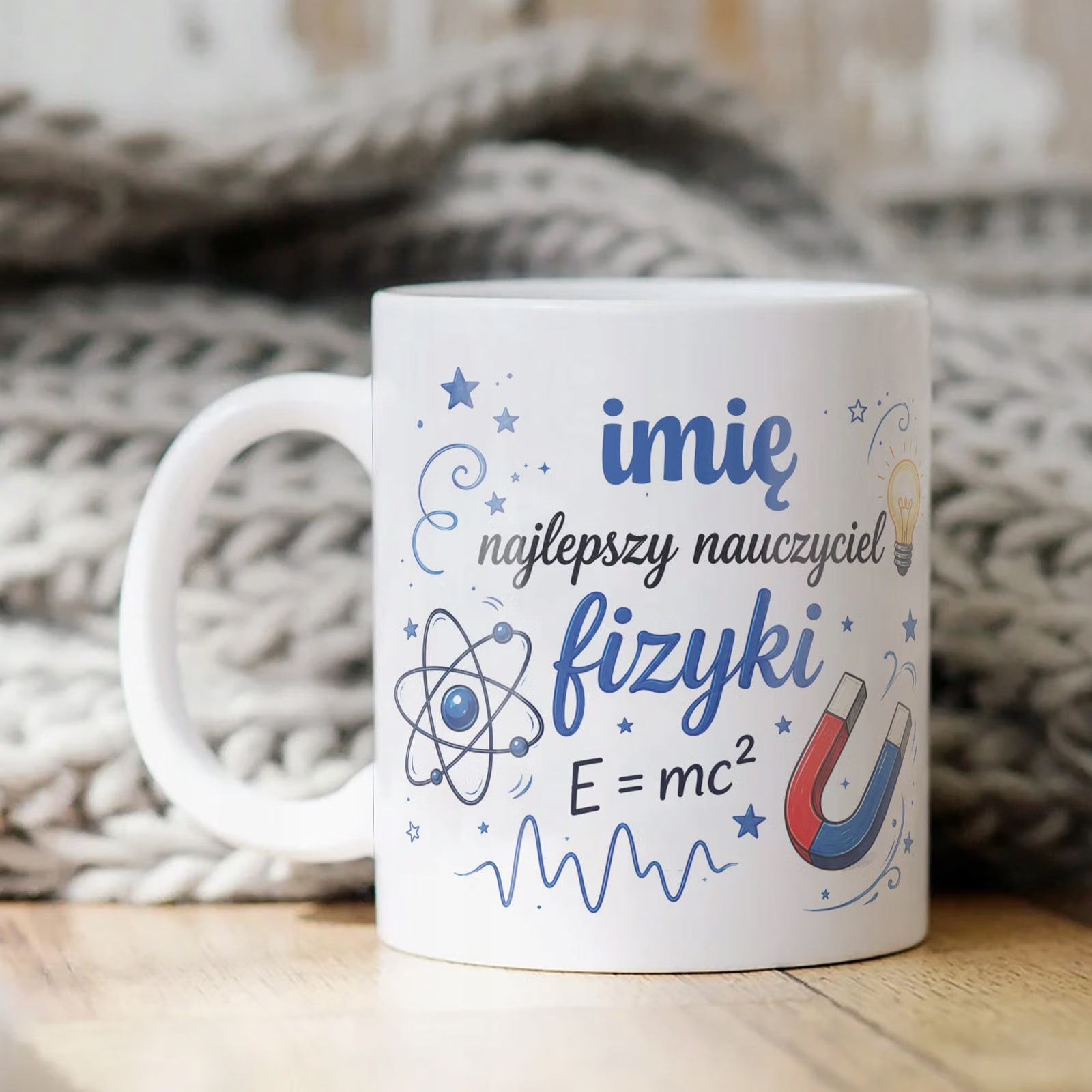 Kubek z Imieniem Dzień Nauczyciela Zakończenie Roku Fizyka Prezent