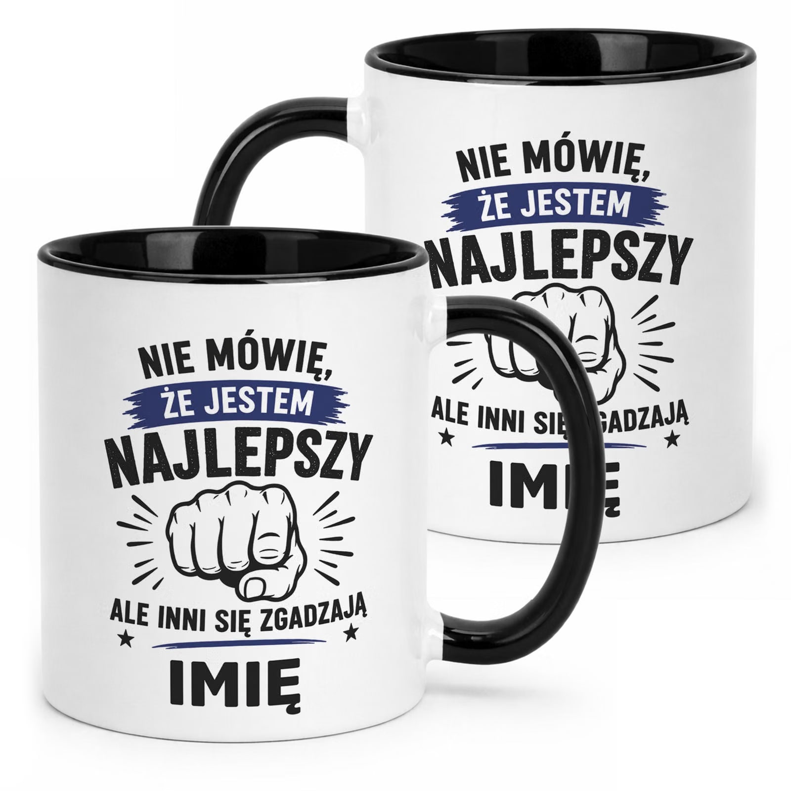 Czarny Kubek personalizowany z nadrukiem Dzień Chłopaka Mężczyzny Prezent