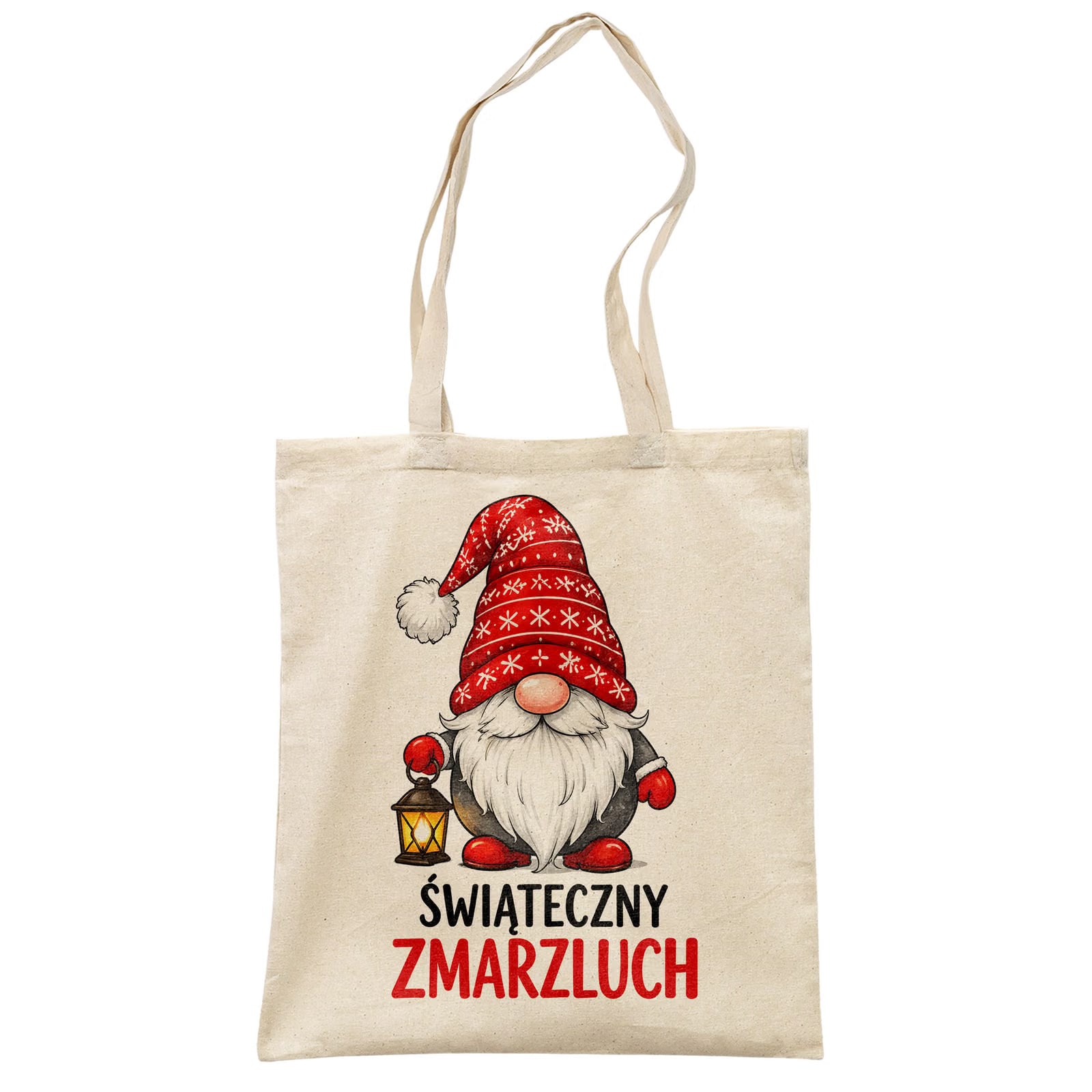 Torba shopper bawełniana świąteczna mikołajki z nadrukiem prezent