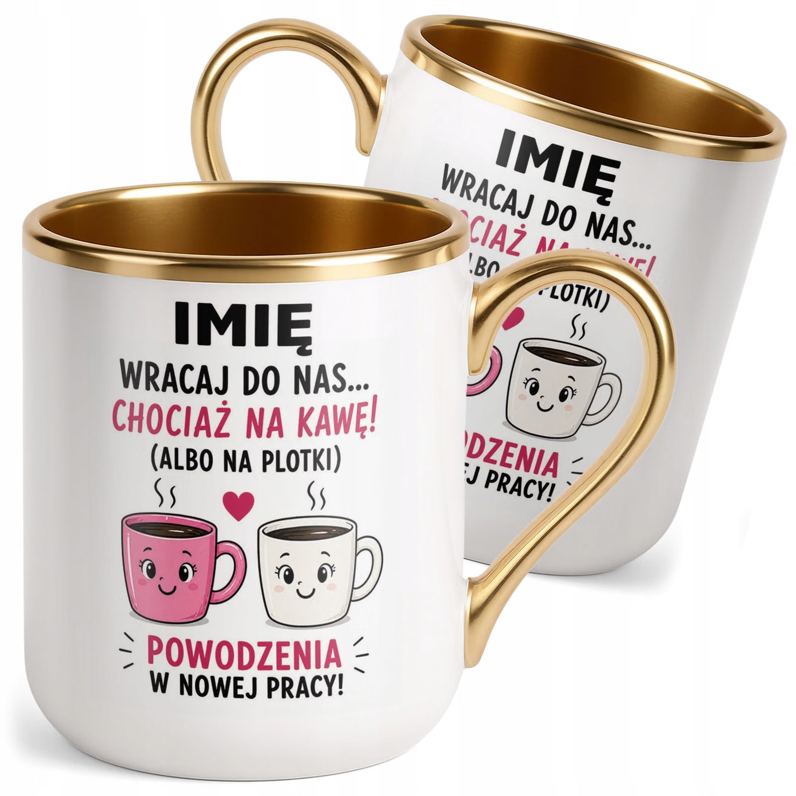 Kubek Personalizowany z nadrukiem Premium Złoty Odejście z Pracy