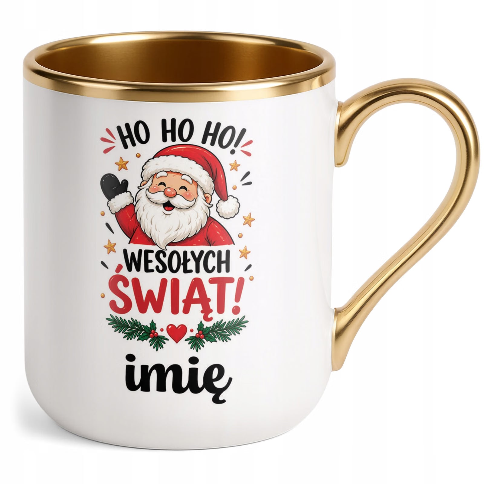 Kubek Personalizowany Premium Złoty Boże Narodzenie Święta Prezent