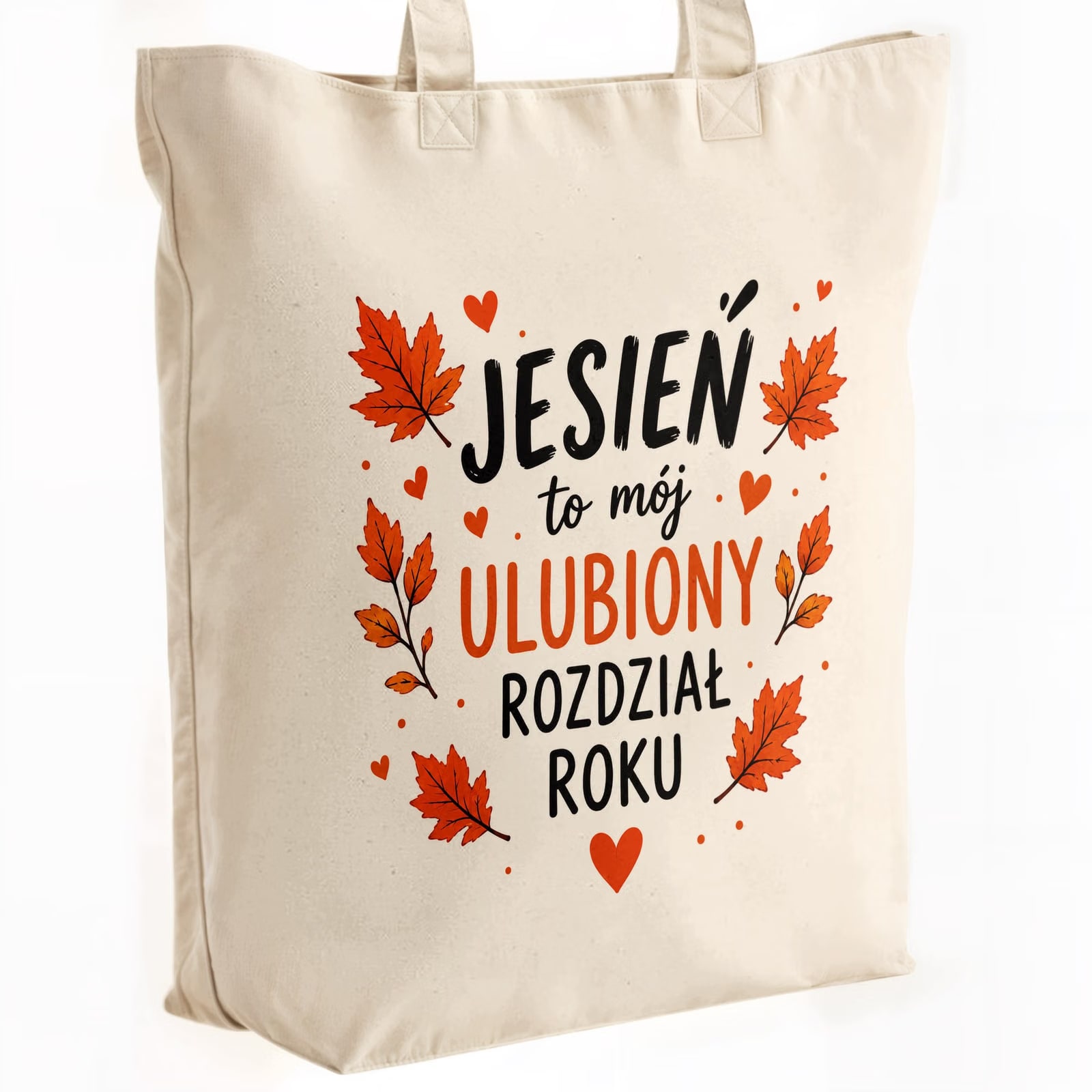 Torba shopper bawełniana premium jesień jesienna na zakupy z nadrukiem