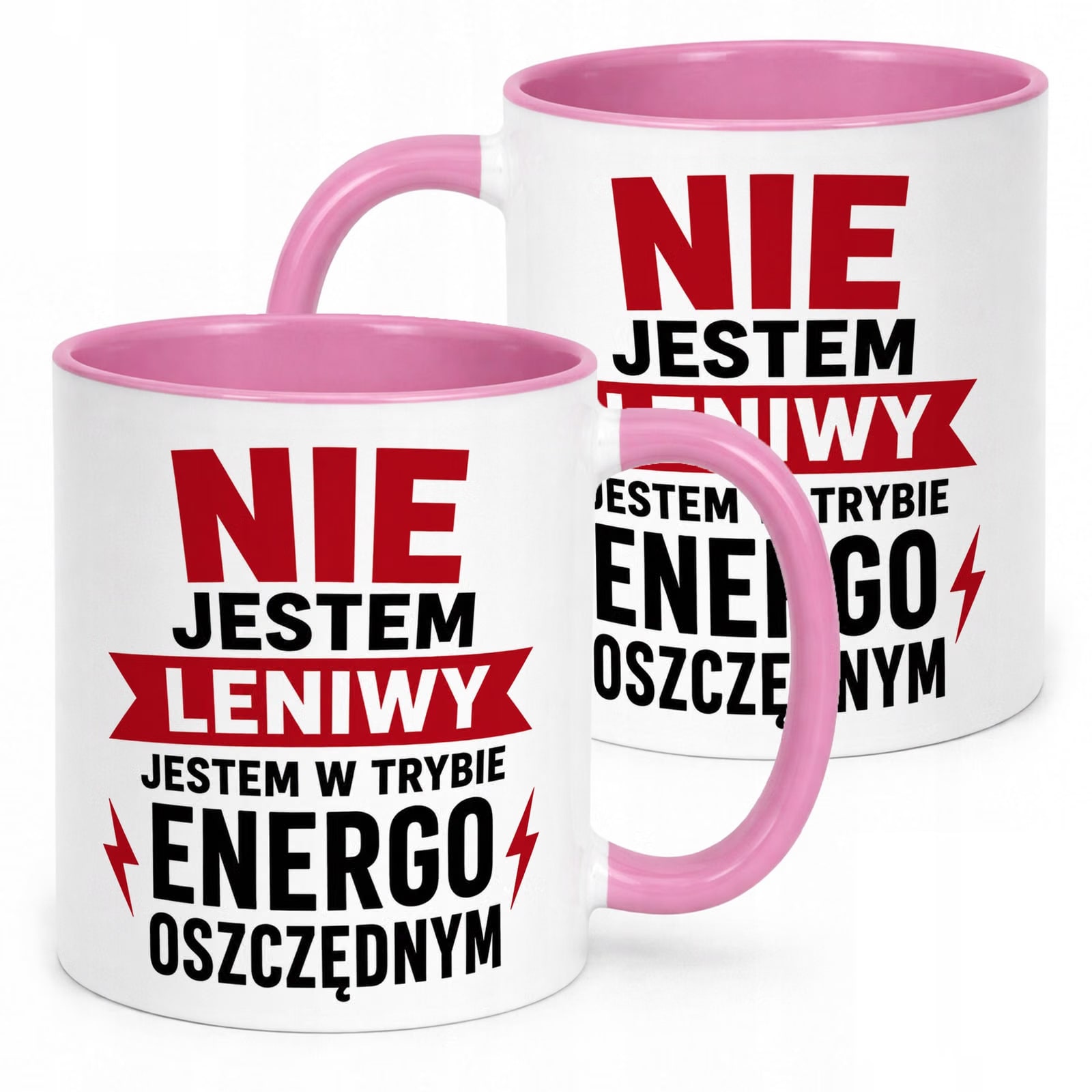 Różowy Kubek z nadrukiem Dzień Chłopaka Mężczyzny Upominek Prezent
