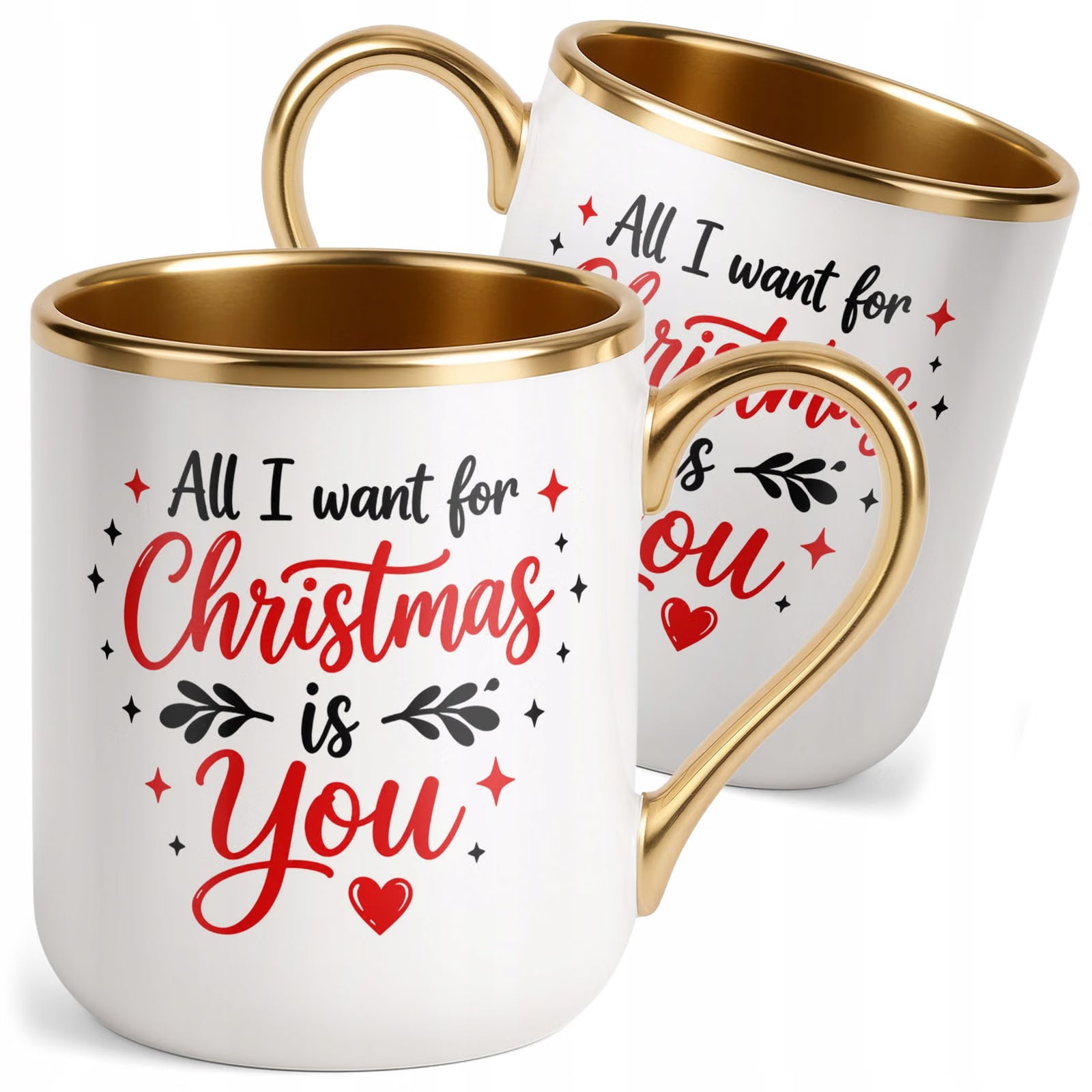 Kubek Premium Złoty Boże Narodzenie All I Want For Christmas Prezent