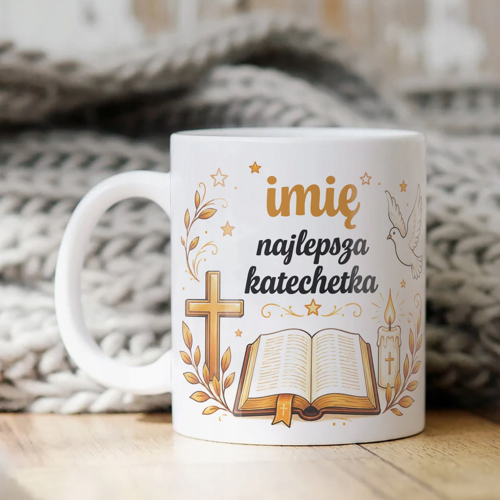 Kubek z Imieniem Dzień Nauczyciela Zakończenie Roku Dla Katechetki Prezent