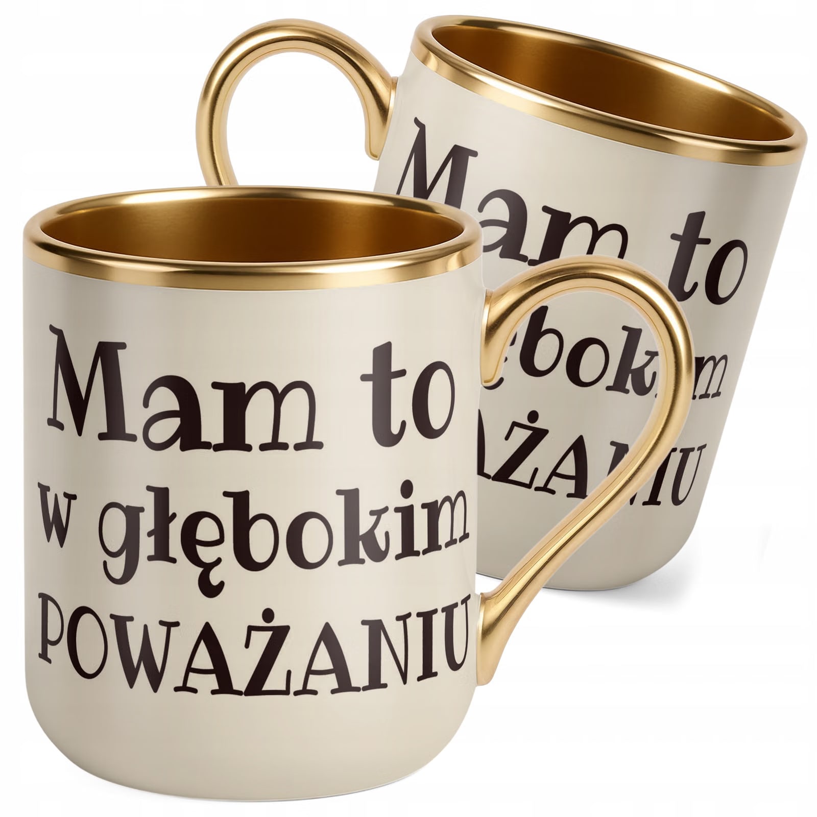 Kubek Premium Złoty Ecru Mam To W Głębokim Poważaniu Prezent