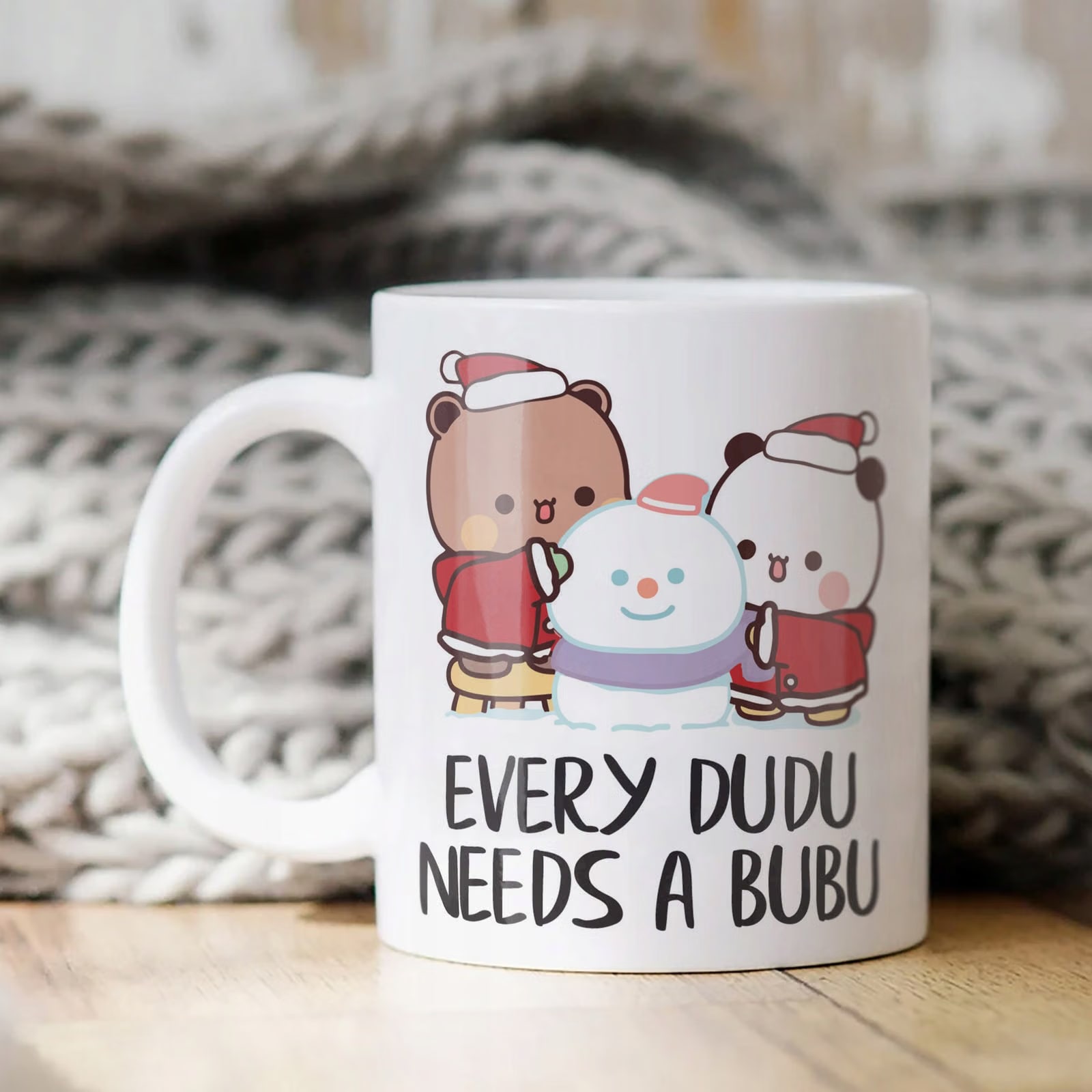 Kubek Biały Boże Narodzenie Mikołajki Święta Bubu i Dudu Prezent