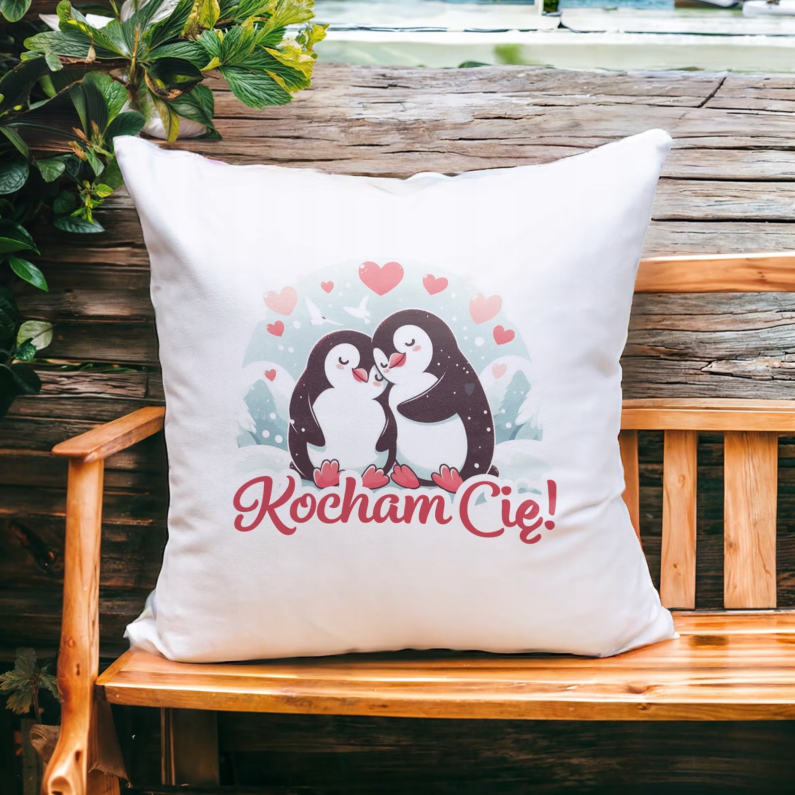 Poduszka 38x38cm Personalizowana na walentynki Z imionami Prezent