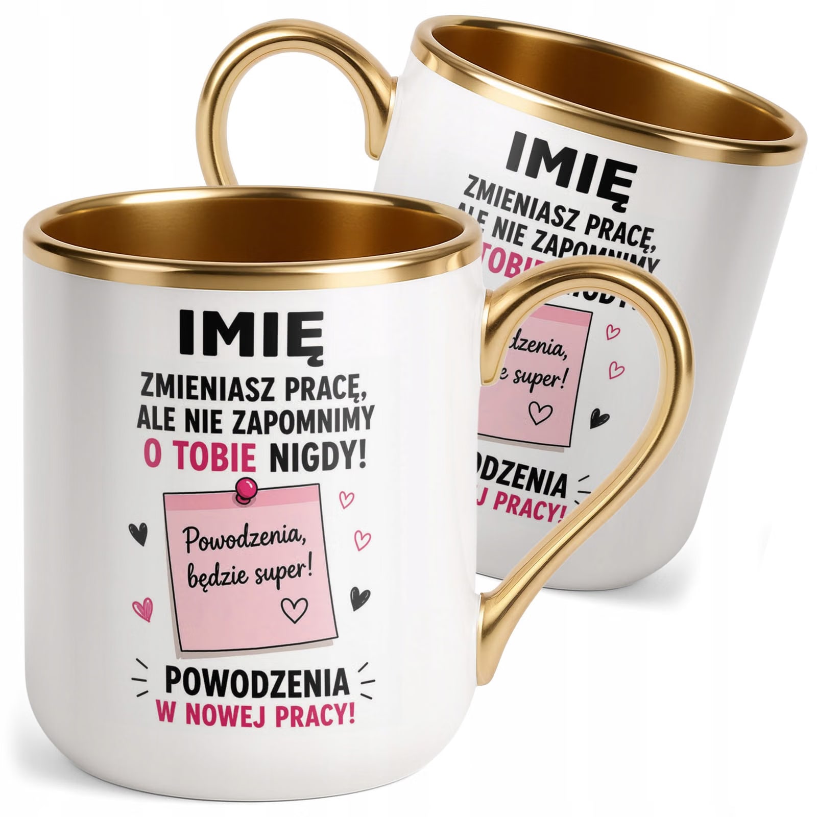 Kubek Personalizowany z nadrukiem Premium Złoty Odejście z Pracy