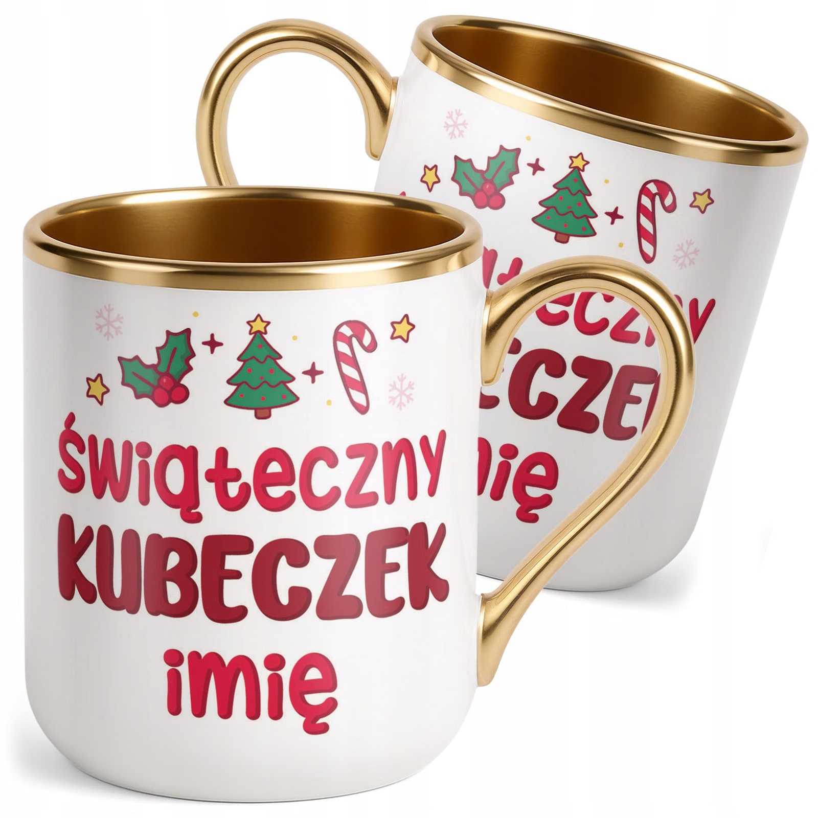 Kubek Personalizowany Premium Złoty Boże Narodzenie Święta Prezent