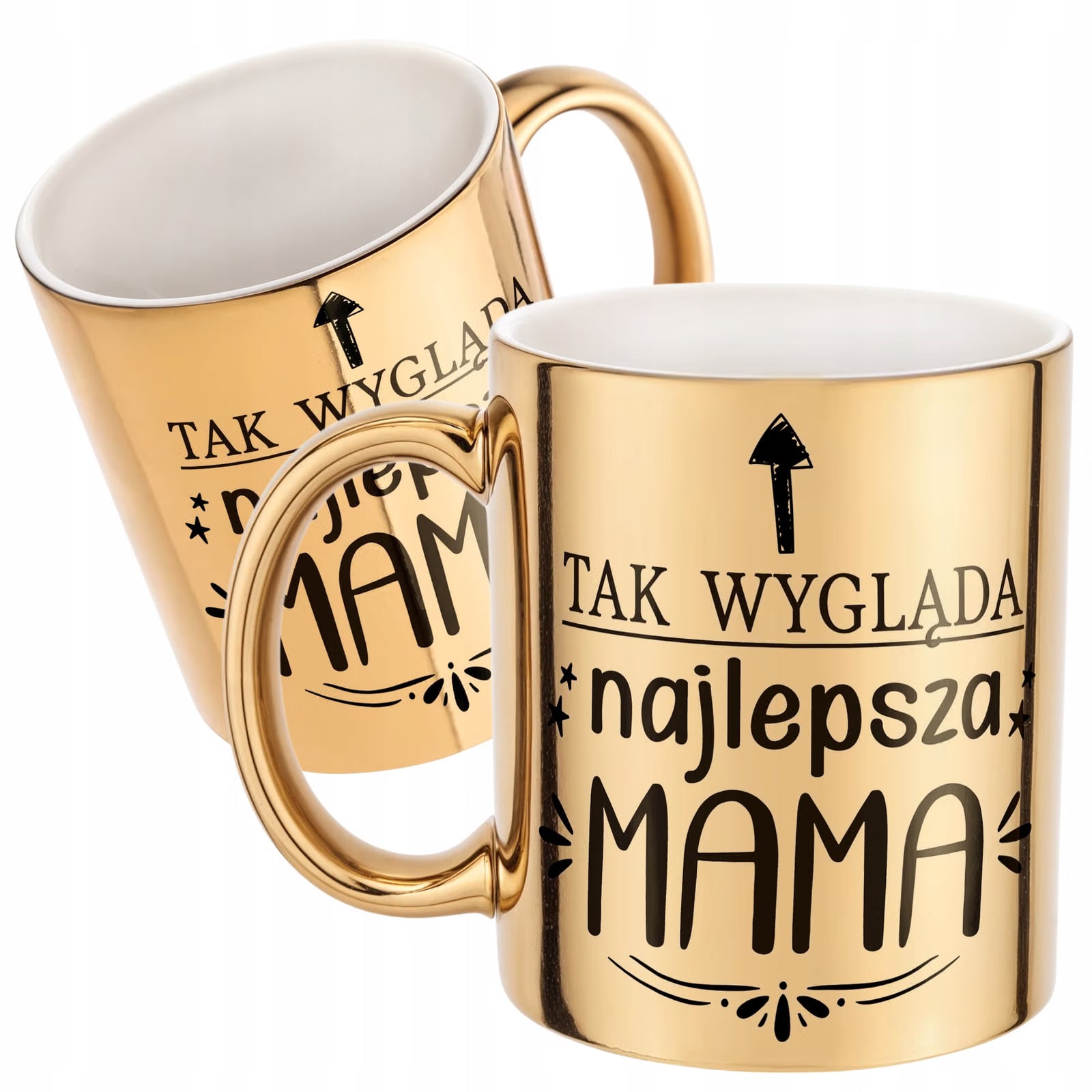 Złoty Kubek ceramiczny Dzień Matki Dla Mamy Tak Wygląda Najlepsza Mama